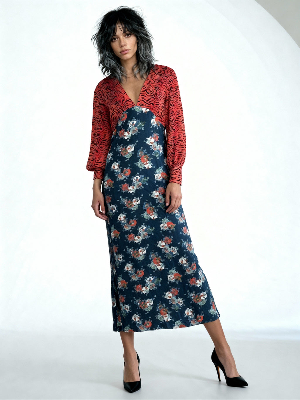 Gorgeous Preloved Primrose Park Tiger / Floral Print Dress UK 10 - 12