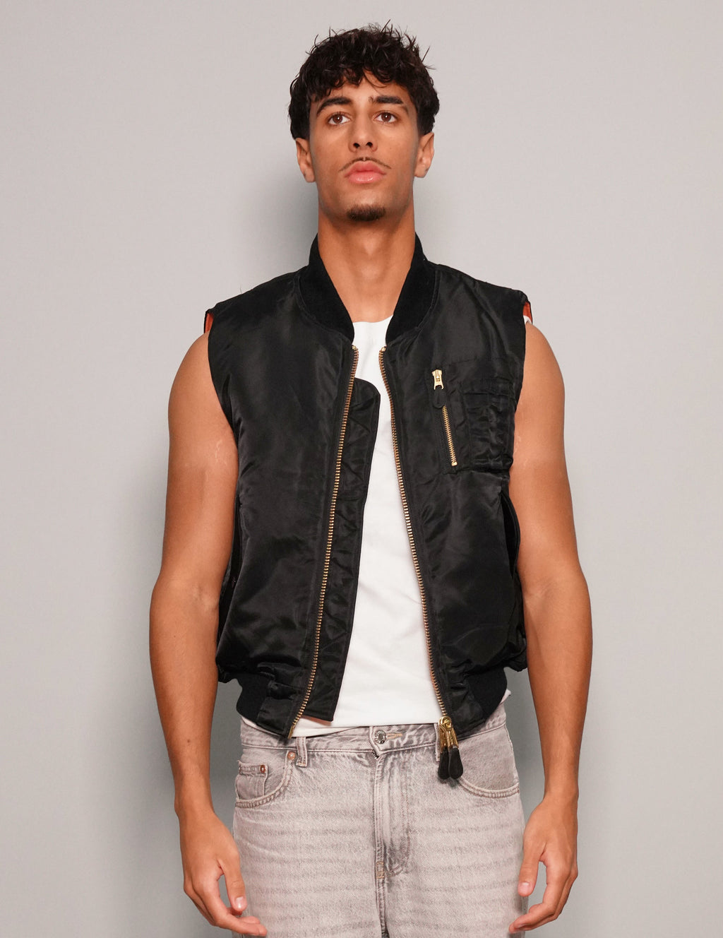 'Saint' Bomber Gilet in Black