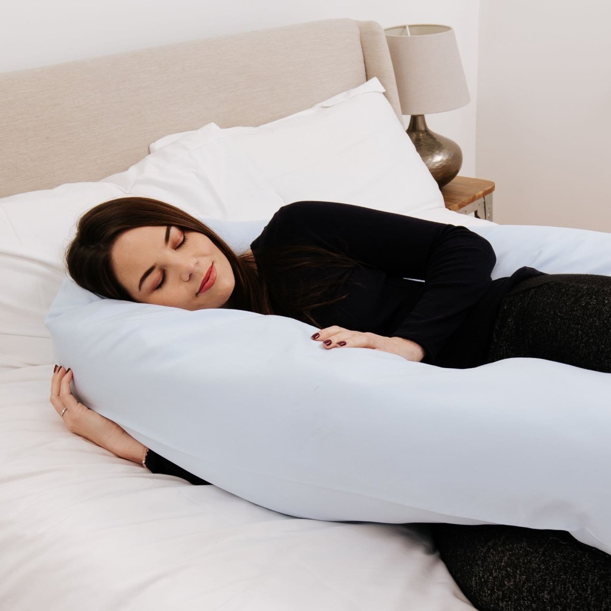 12 Ft Maternity Pillow And Case - Light Blue