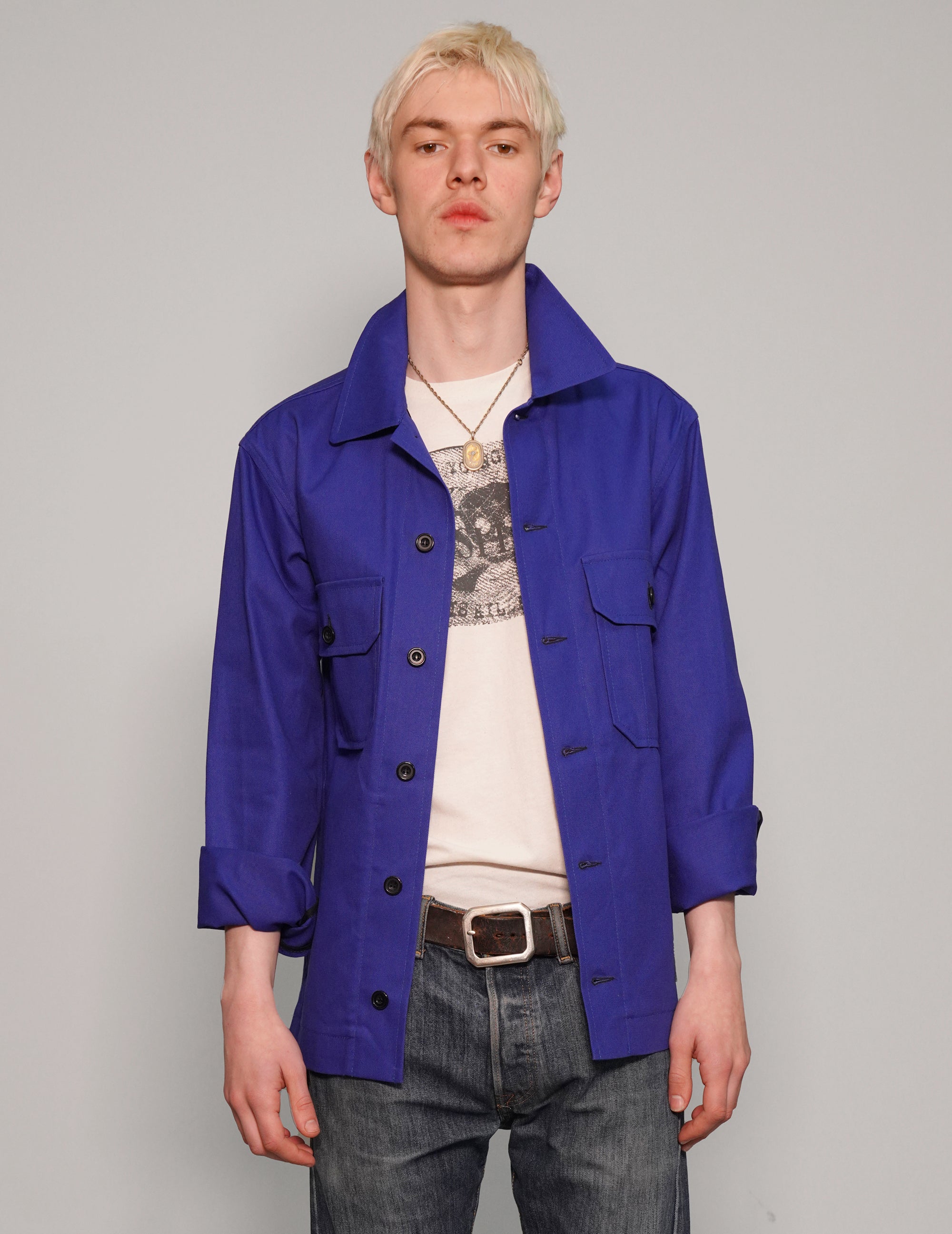 Cotton Workshirt in French Blue