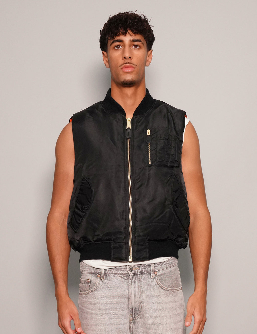 'Saint' Bomber Gilet in Black