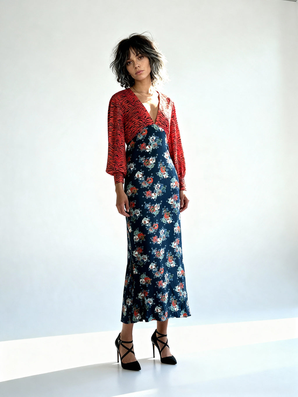 Gorgeous Preloved Primrose Park Tiger / Floral Print Dress UK 10 - 12