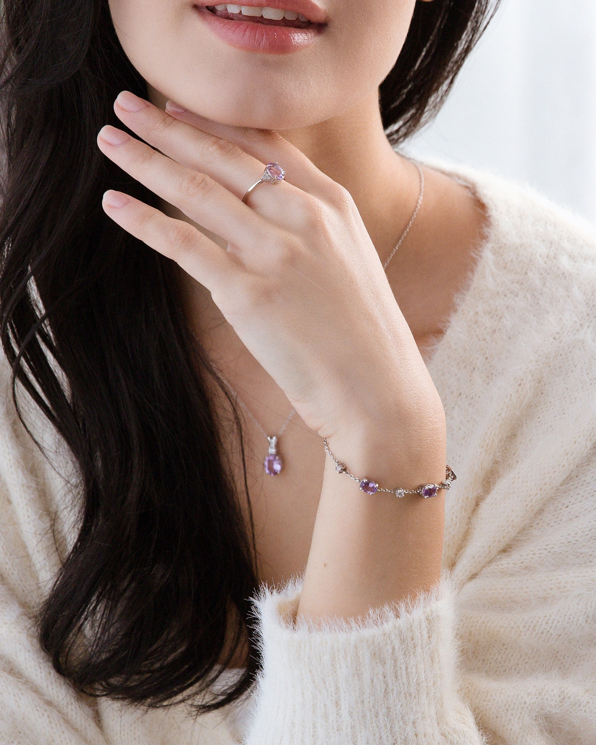 Mini Set 2 - Amethyst Jewellery Set in Sterling Silver