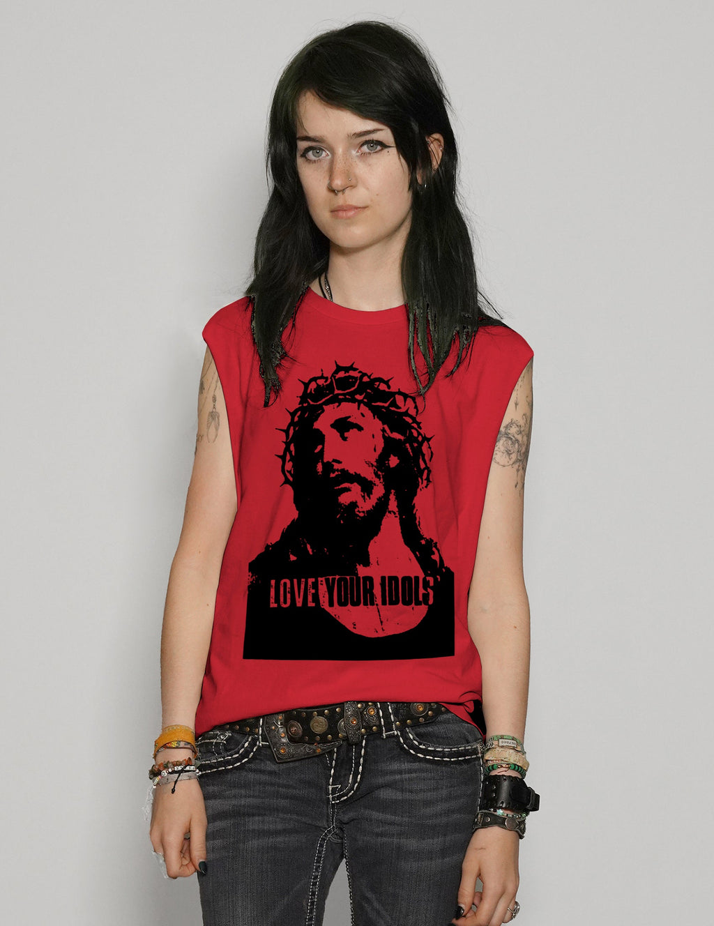 'Love Your Idols' Vest in Red