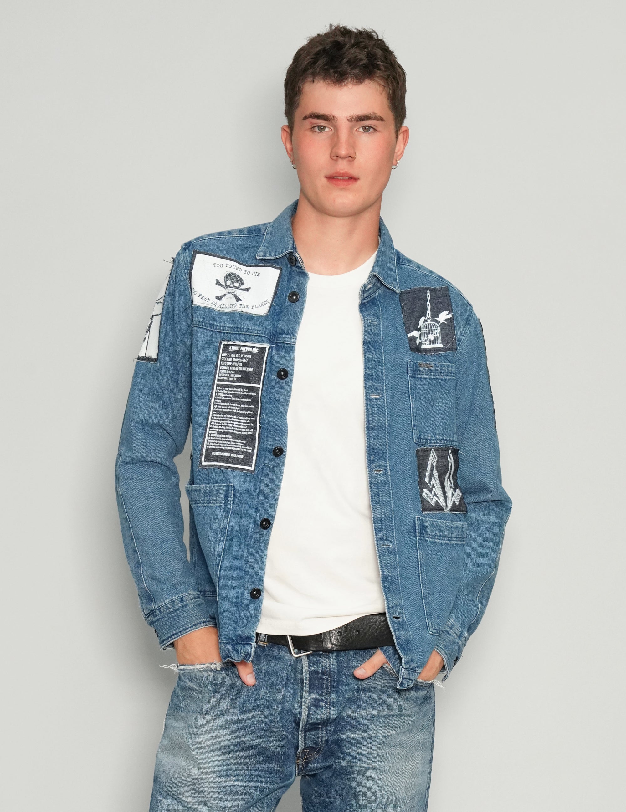 Patched Denim Overshirt