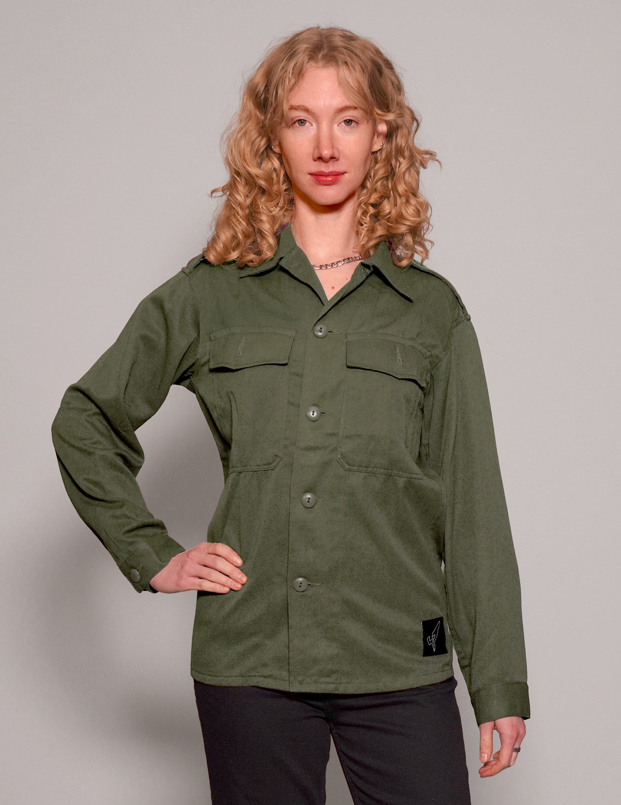 Party Back Shirt - Gold Star Sequin - Khaki