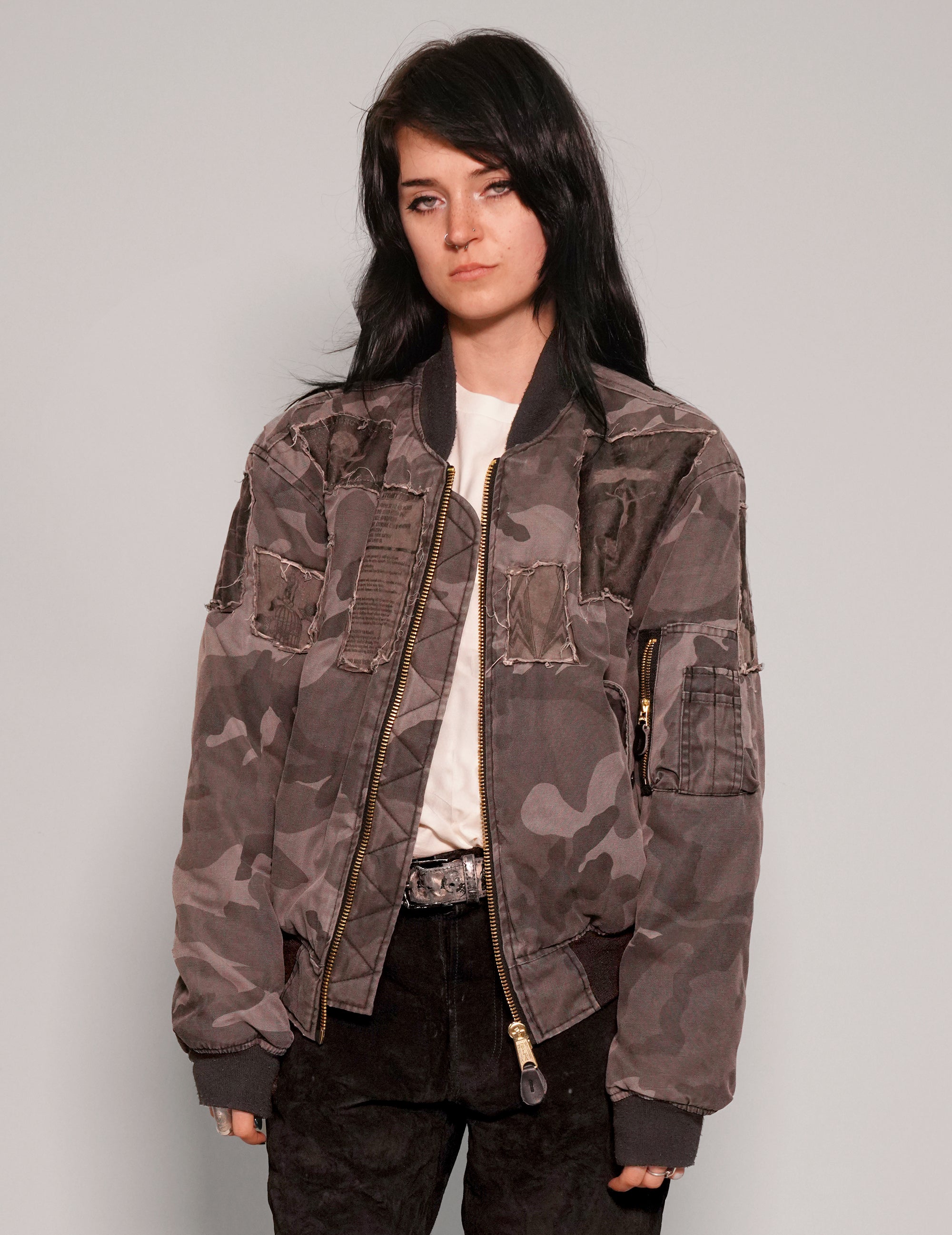 MA-1 Patched Bomber in Grey Camo