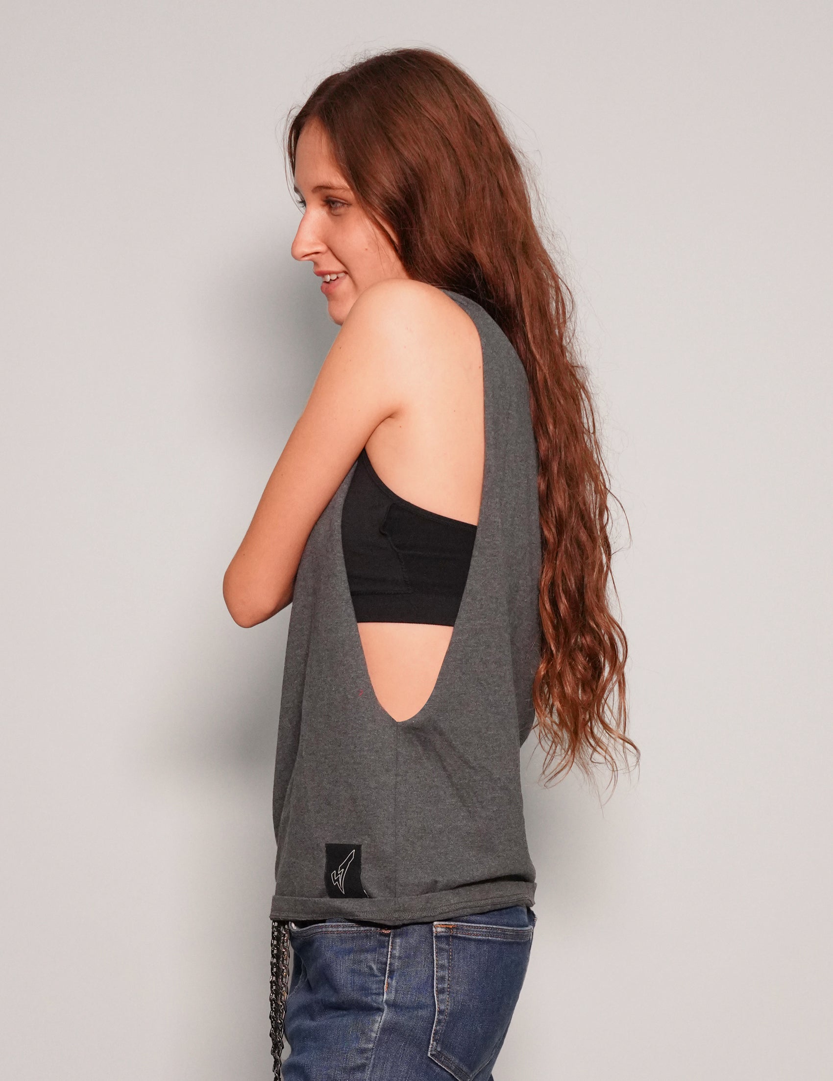 'We're into Chaos' Vest in Grey