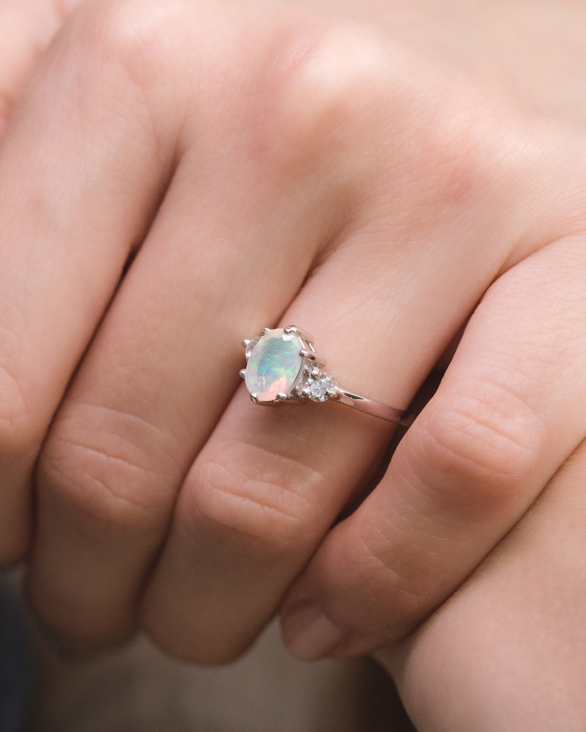 Opal Ring in Sterling Silver