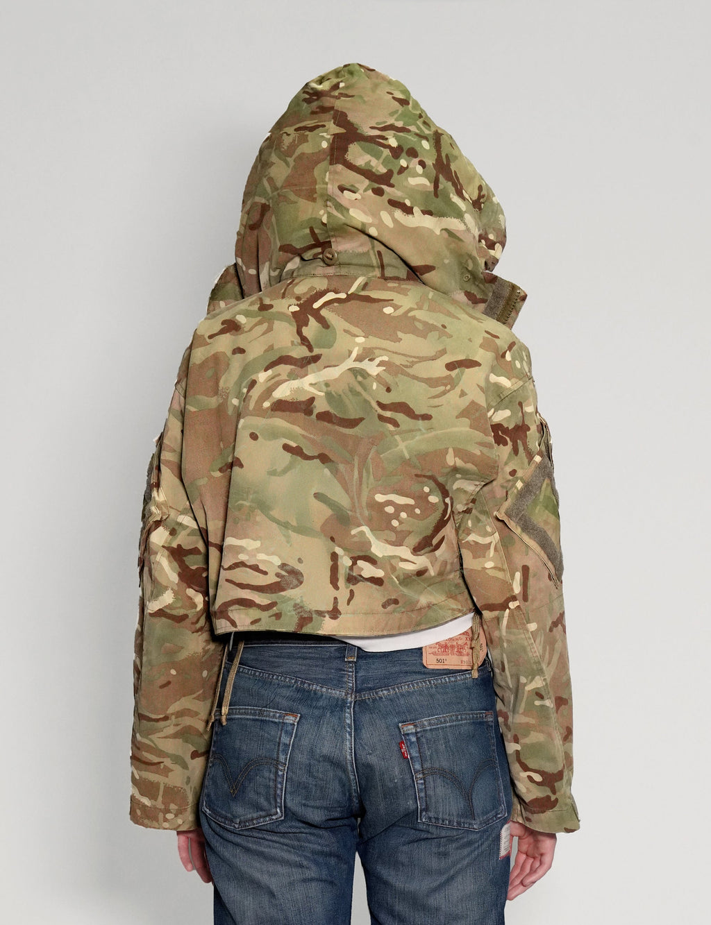 Cropped Smock Jacket in Desert Camo