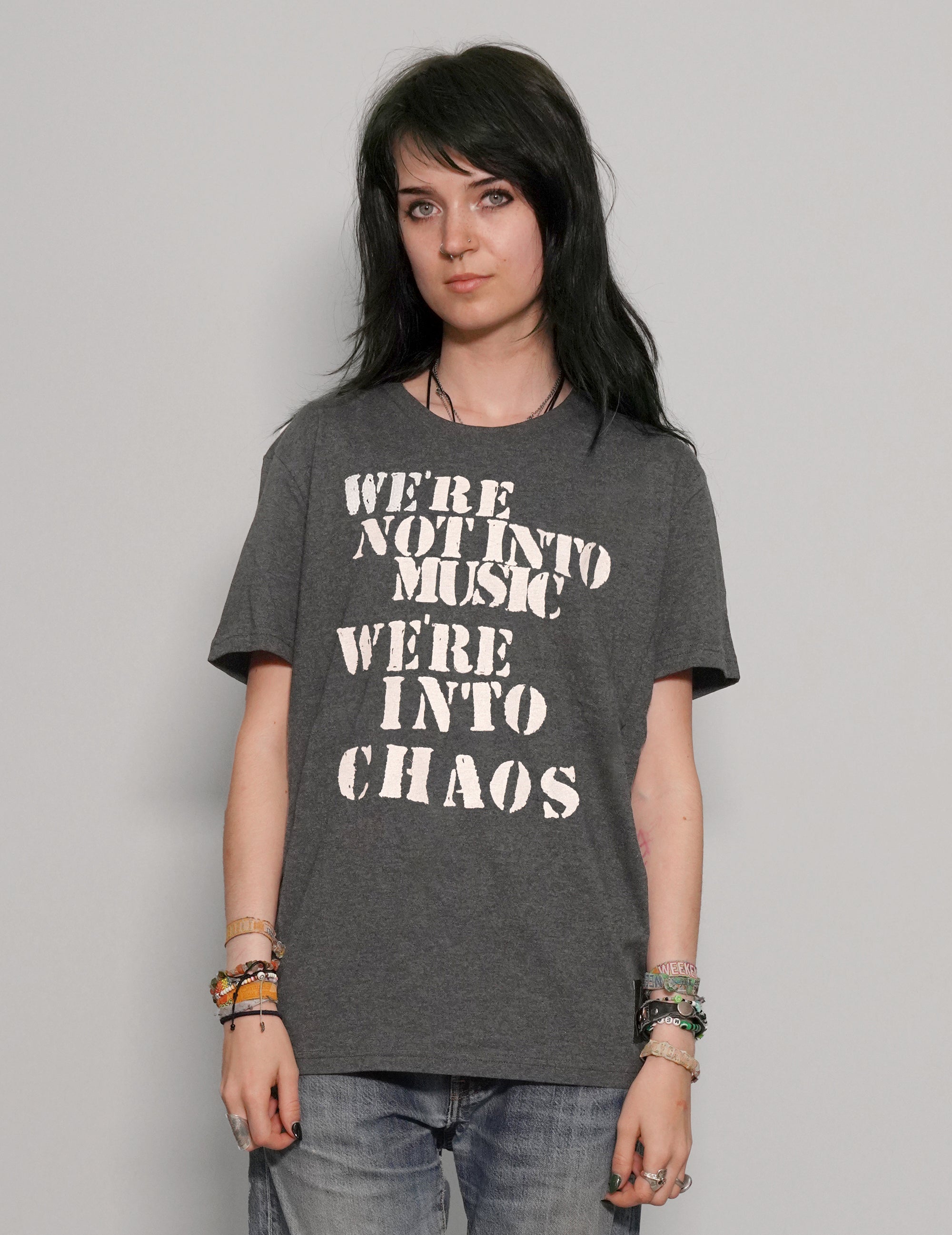 'We're Into Chaos' T-Shirt in Grey