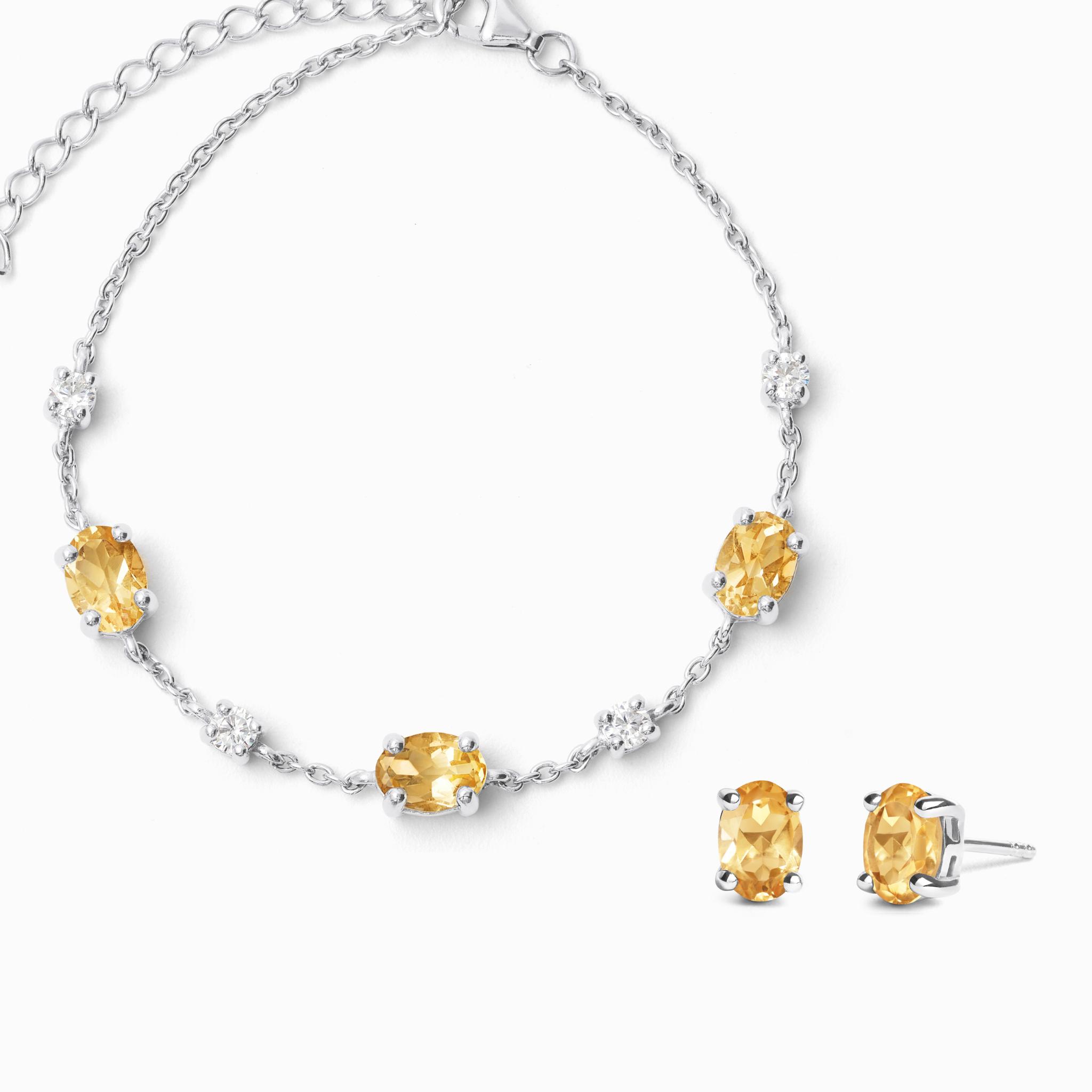 Mini Set 2 - Citrine Jewellery Set in Sterling Silver