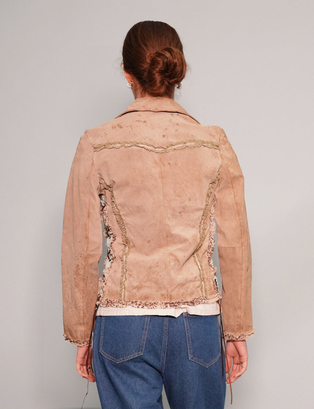 Vintage Frilled Suede Jacket
