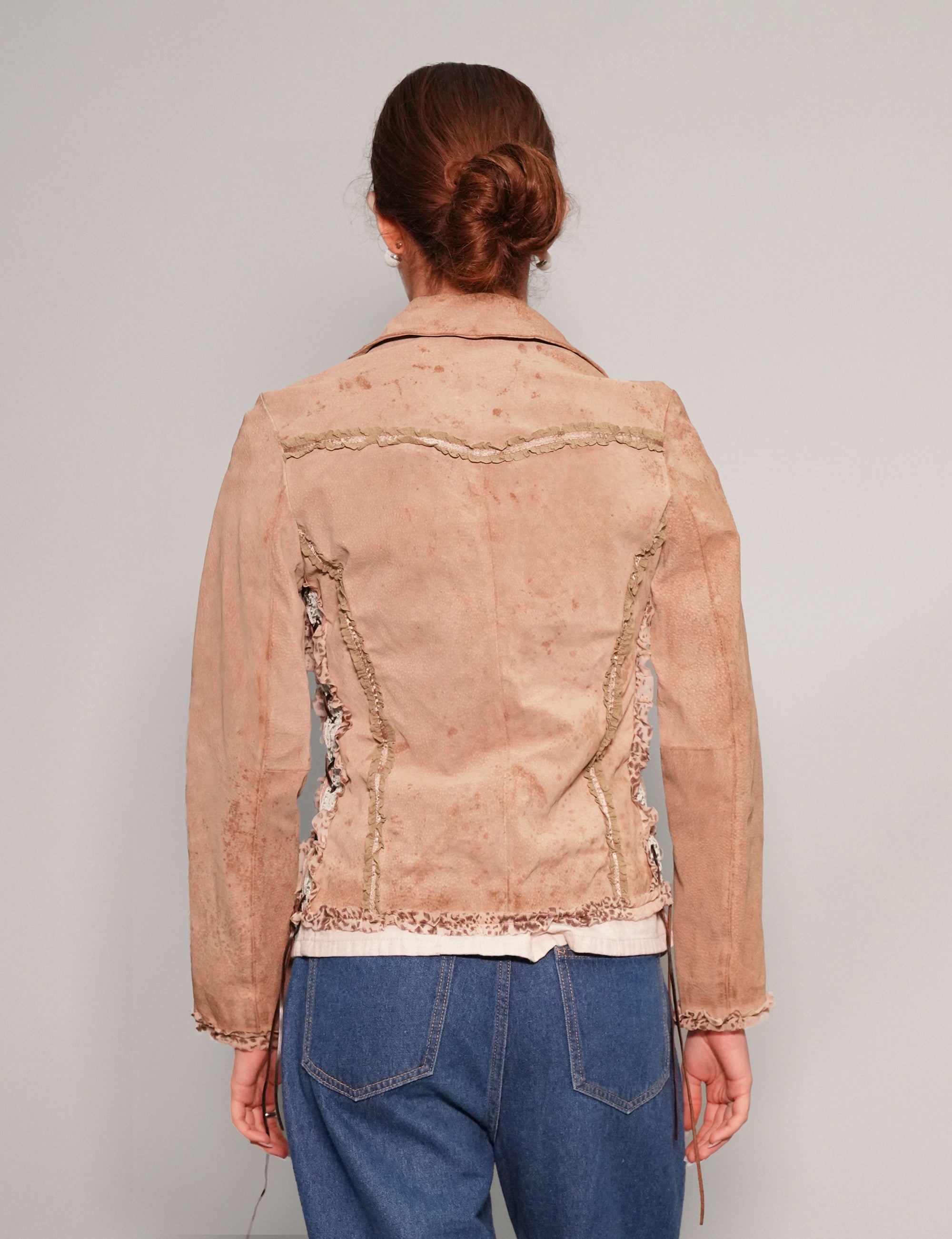 Vintage Frilled Suede Jacket