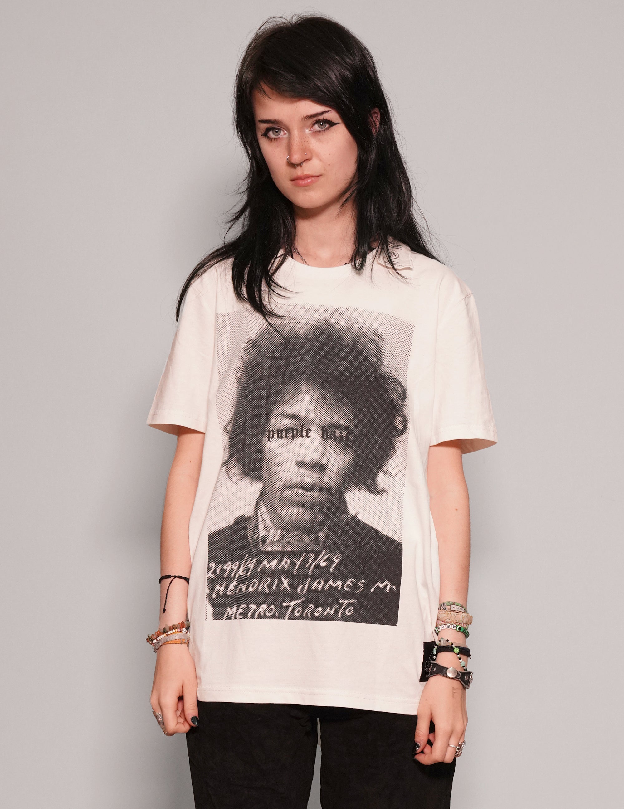 'Purple Haze' T-Shirt in Ecru