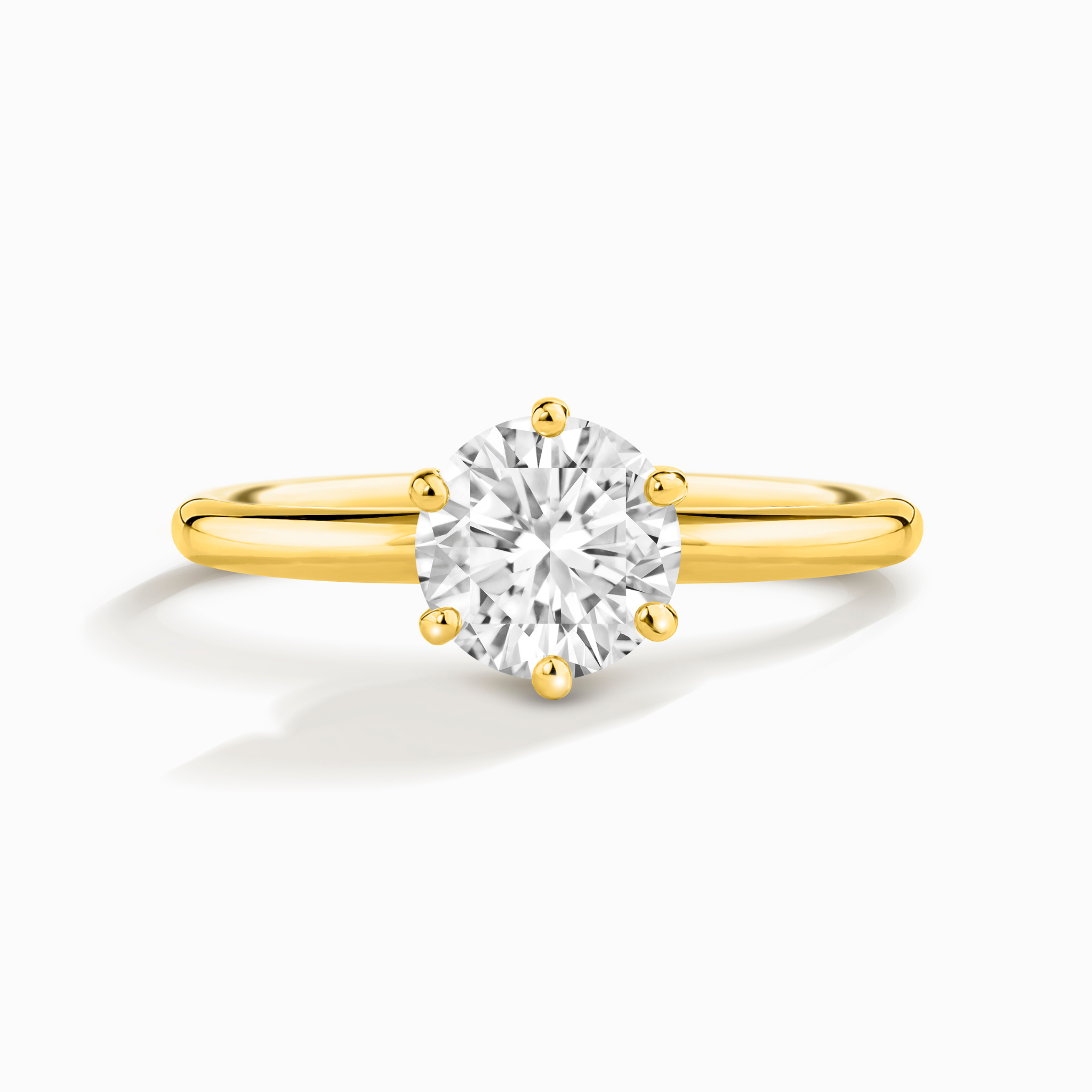 1 ct Round Solitaire Moissanite Engagement Ring in 18k Gold Vermeil