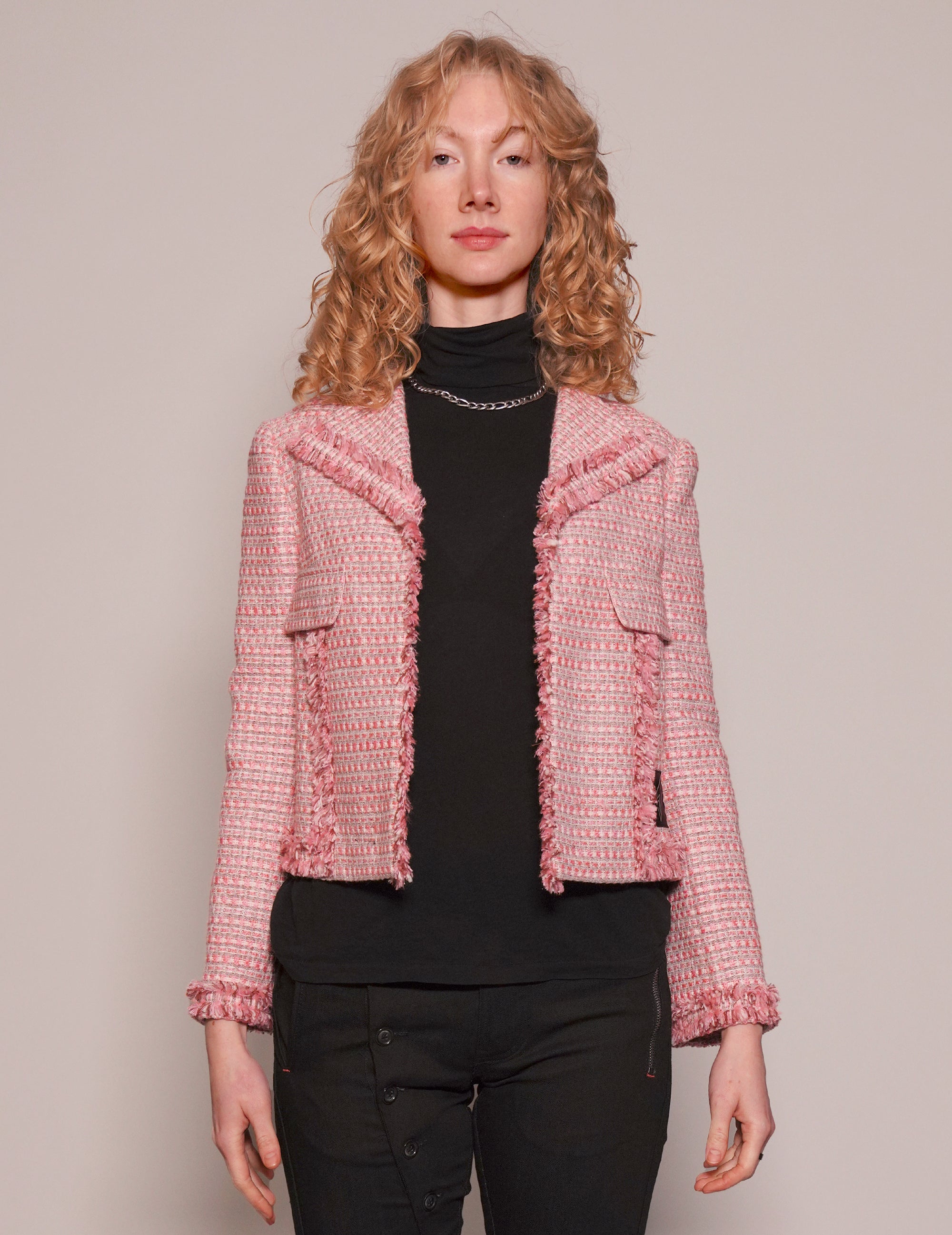 Pink Ruffle Suit Jacket