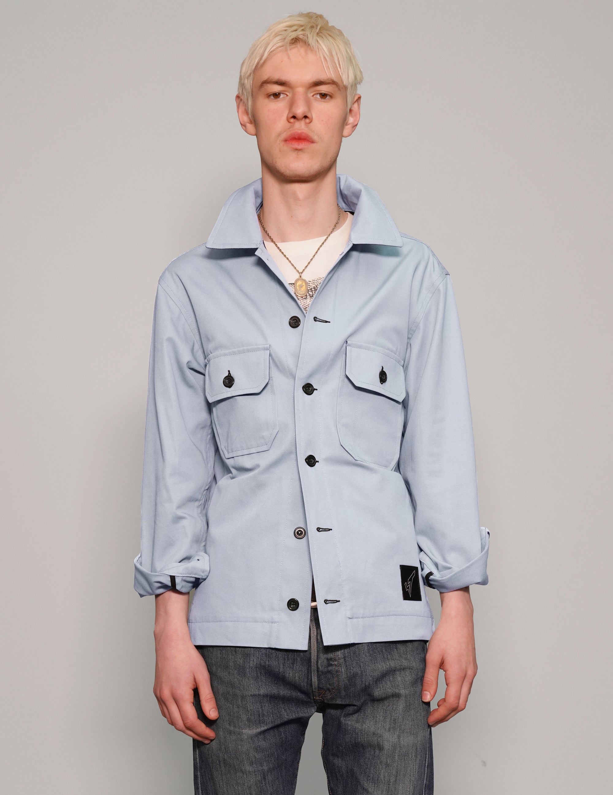 Cotton Workshirt in Baby Blue