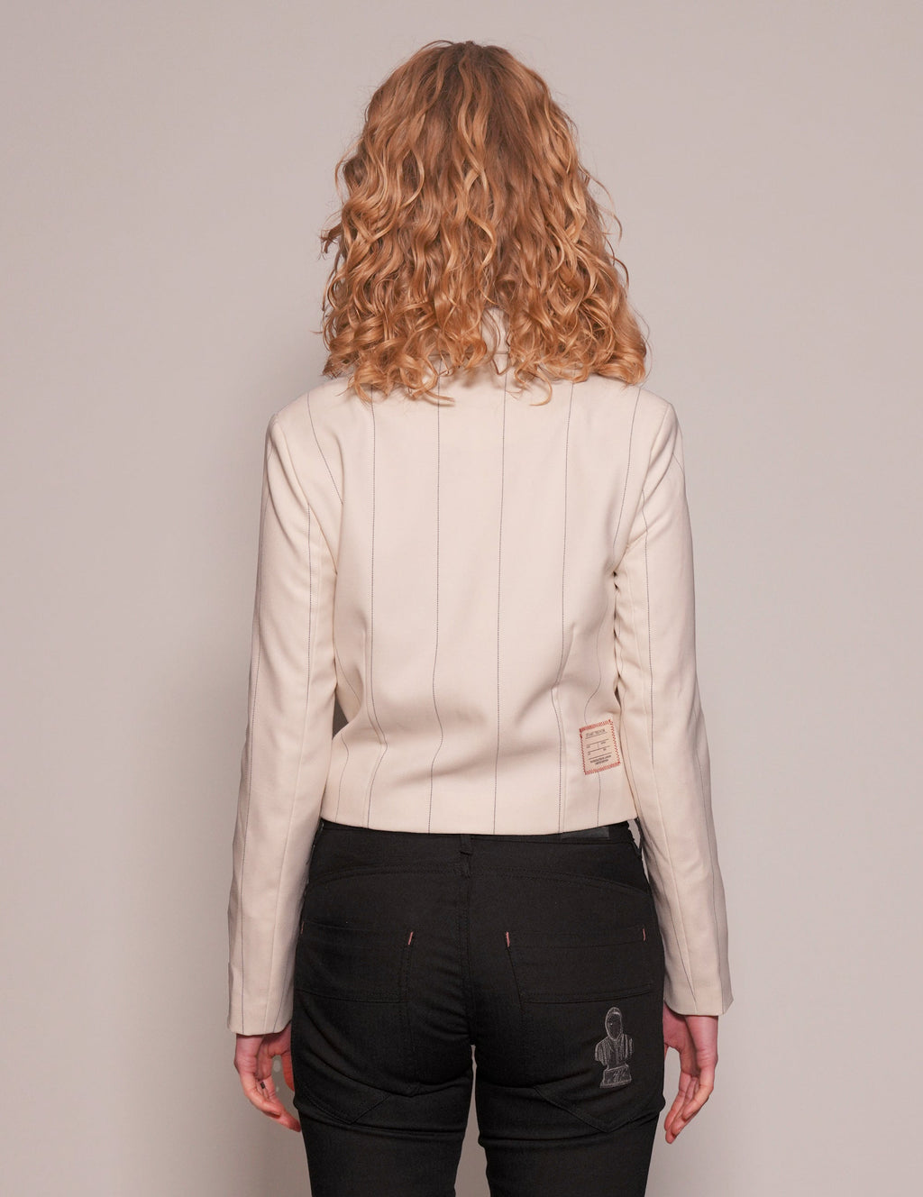 Cropped Blue Pin Striped Blazer