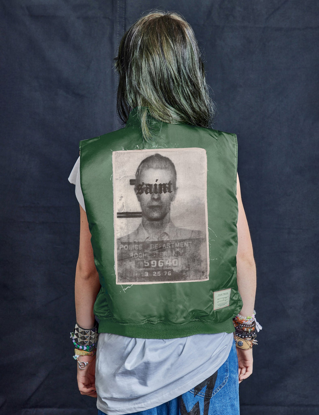 'Saint' Bomber Gilet in Green