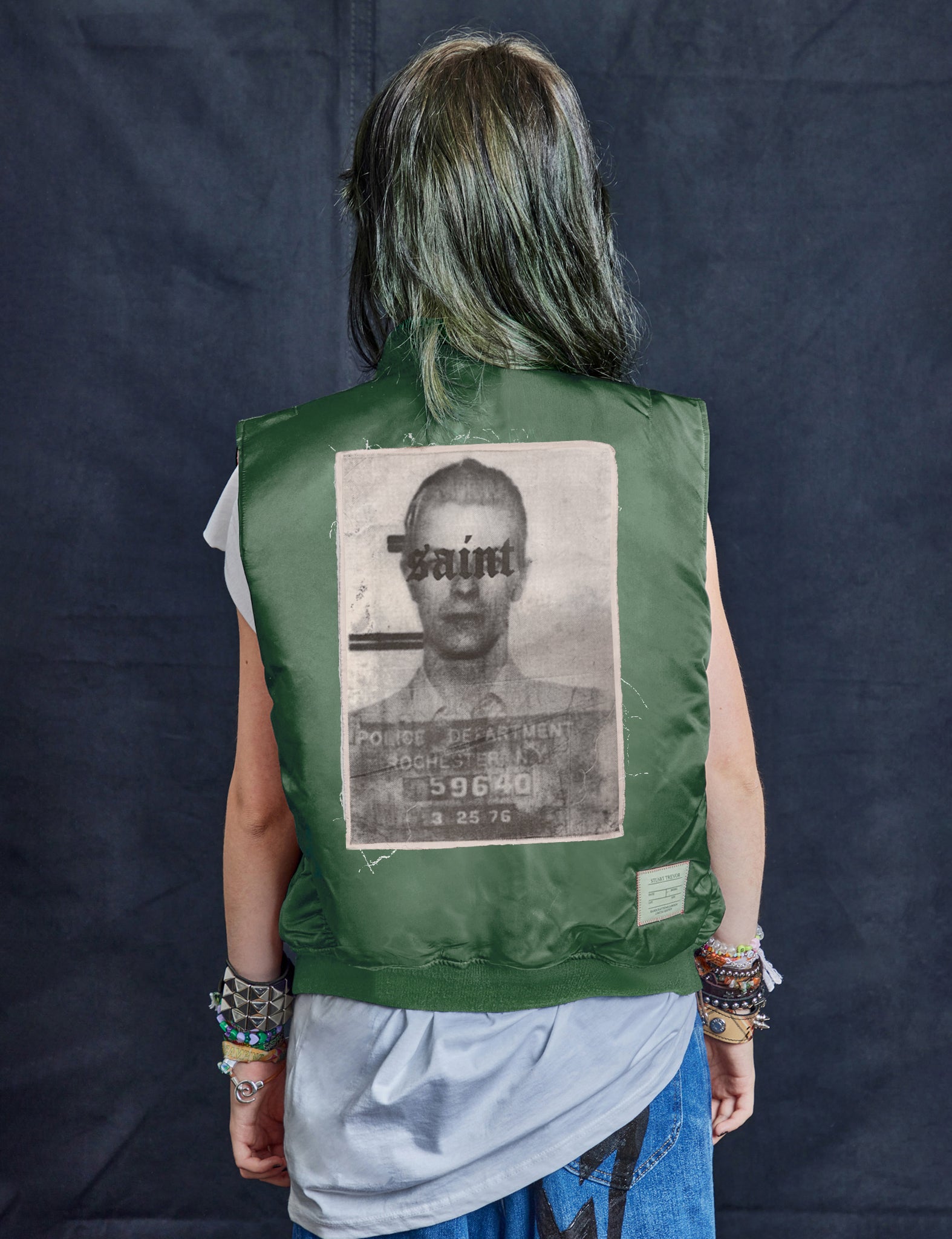 'Saint' Bomber Gilet in Green