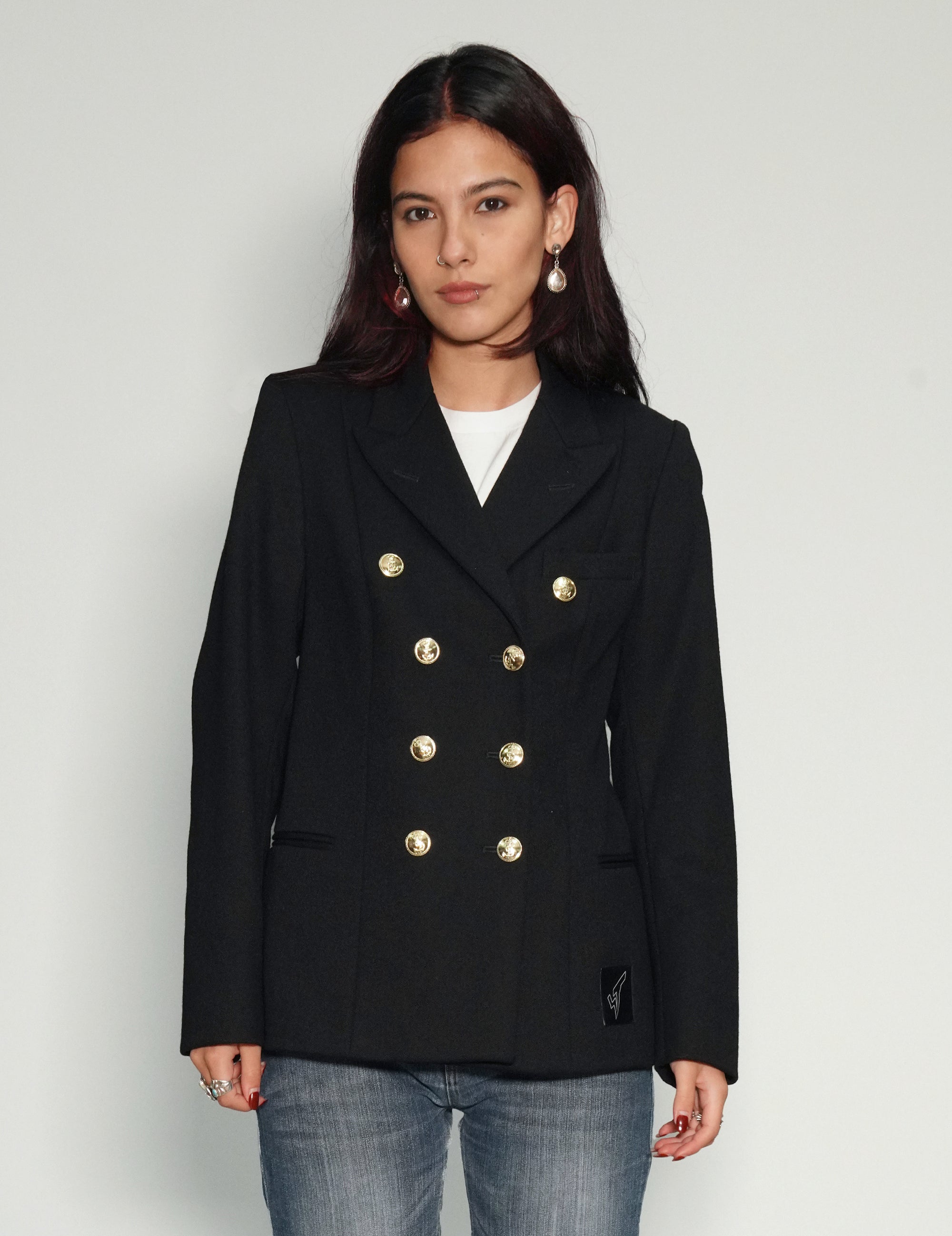 Vintage Double Breasted Blazer in Black