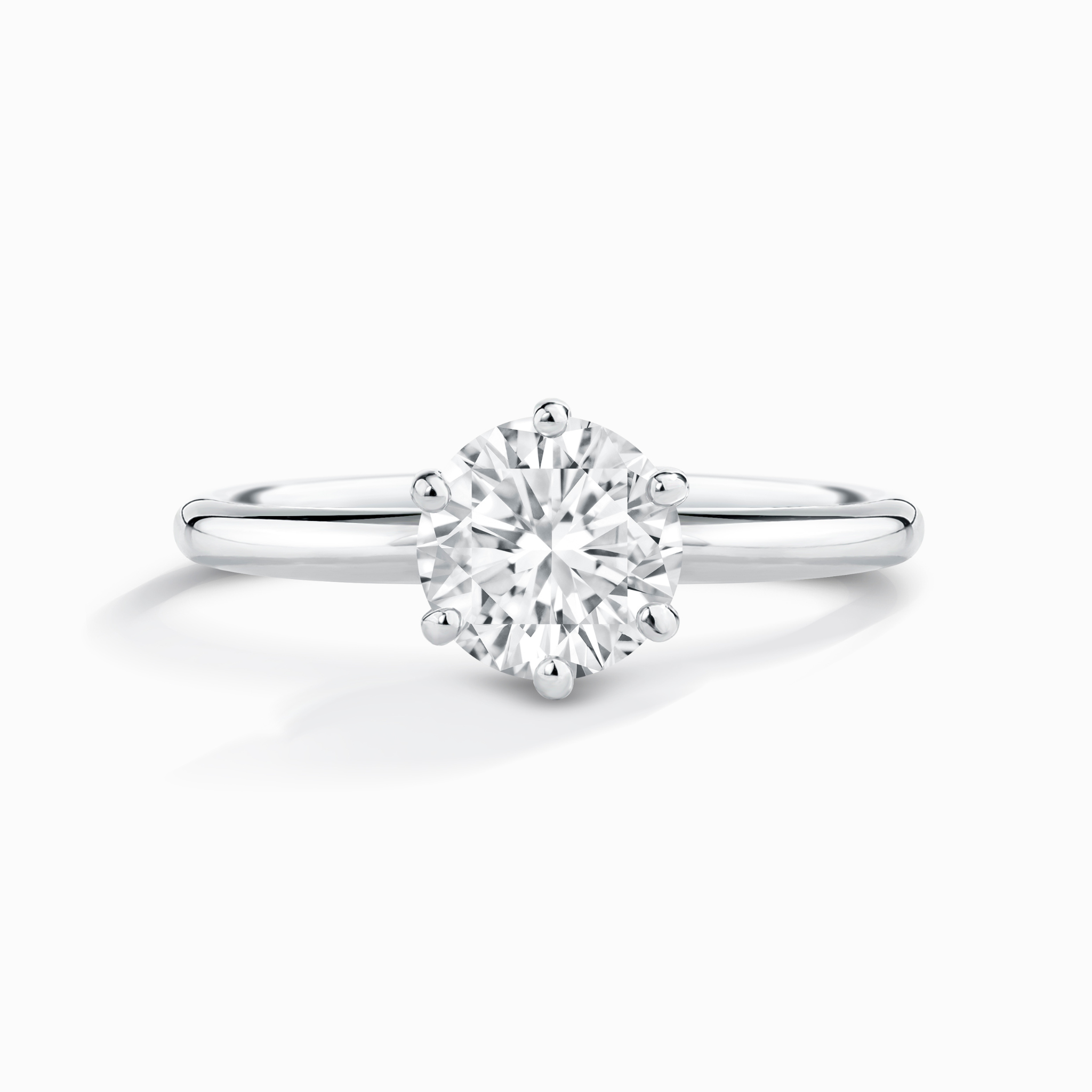 1 ct Round Solitaire Moissanite Engagement Ring in Sterling Silver