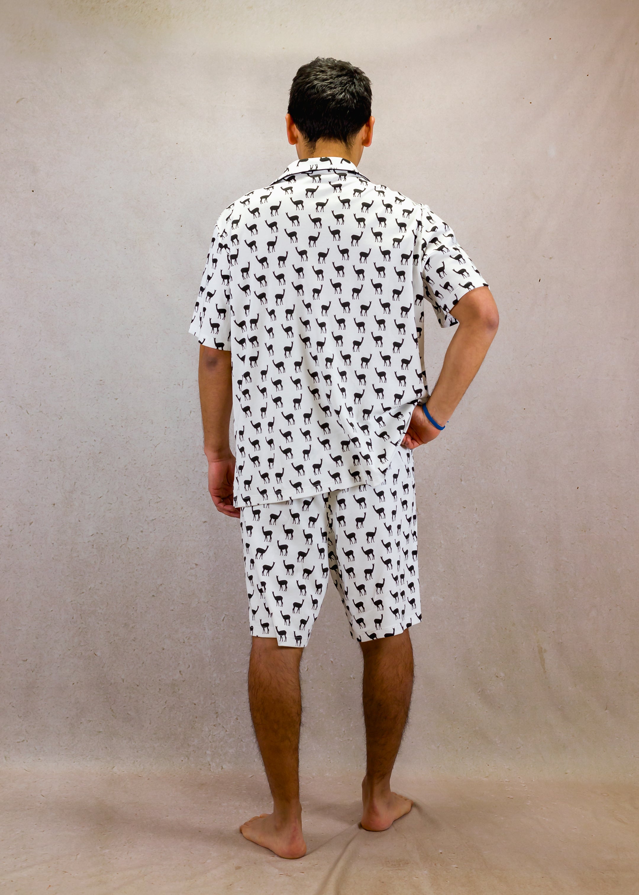 B&W vicunas set with short-sleeves top and short