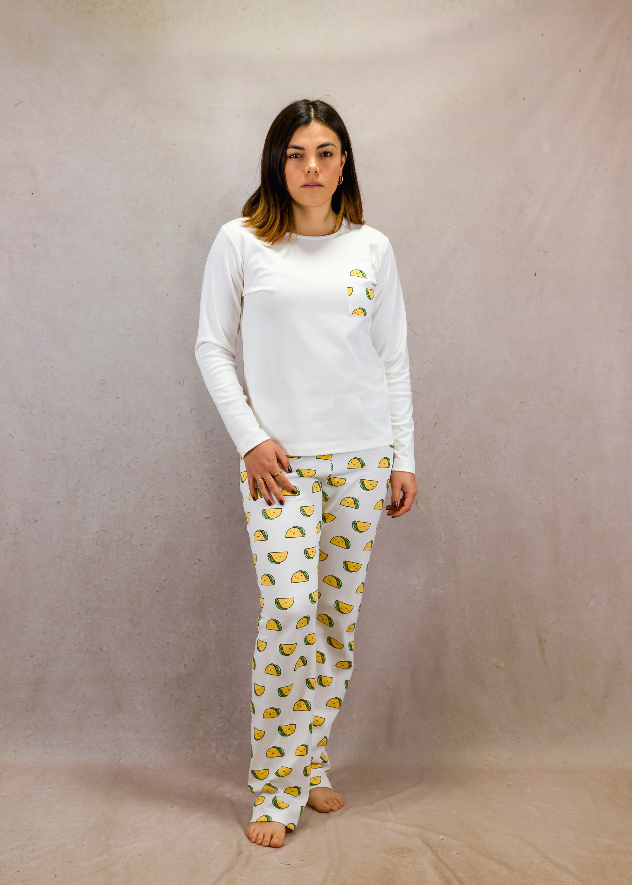 Tacos & white top set with long-sleeves