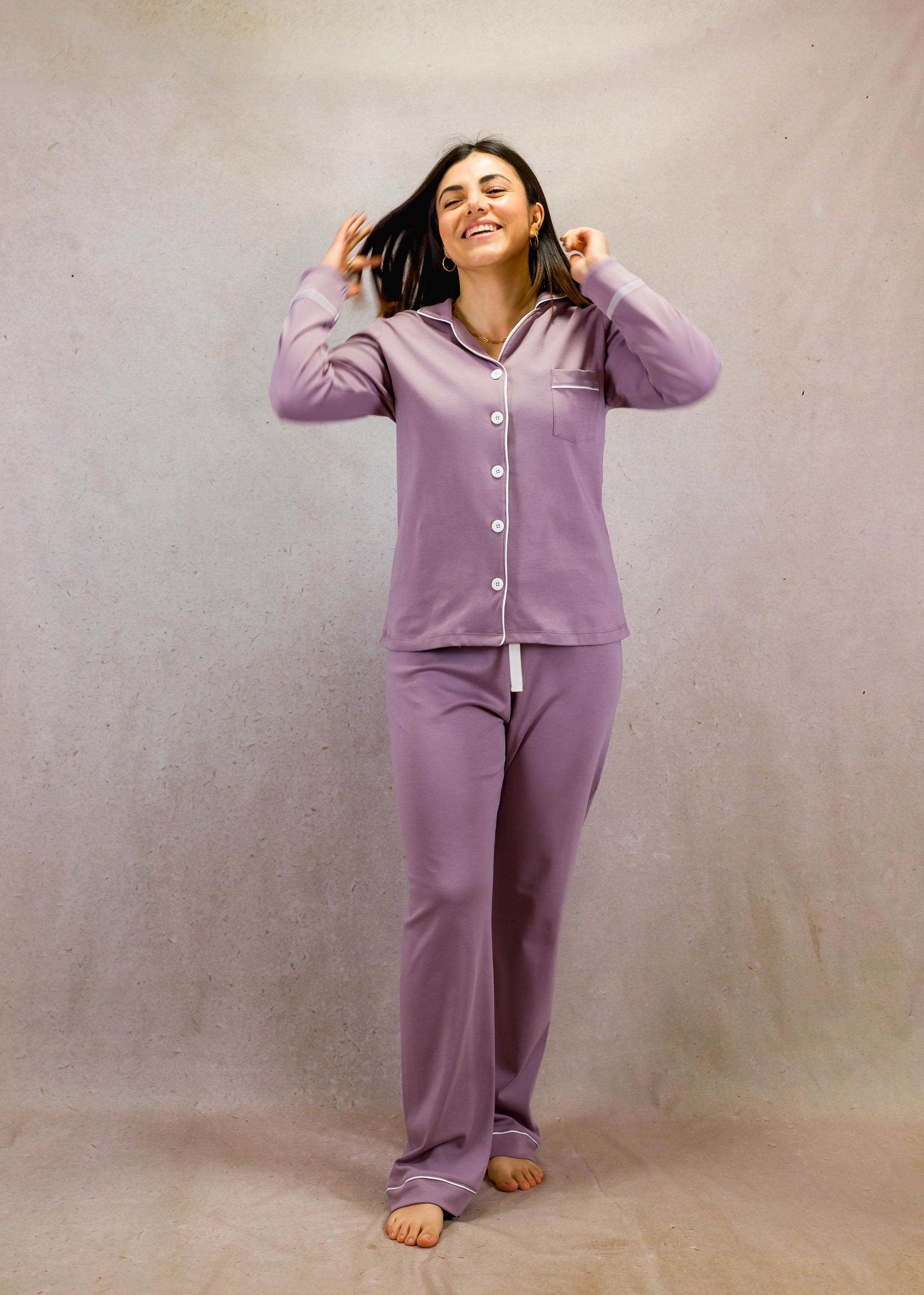 Pale purple set with long-sleeves