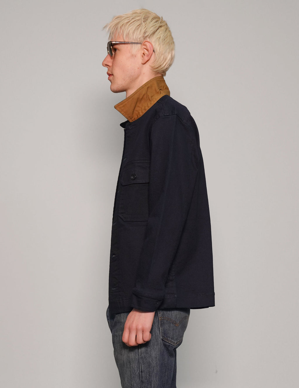 Cotton Workshirt in Navy Blue