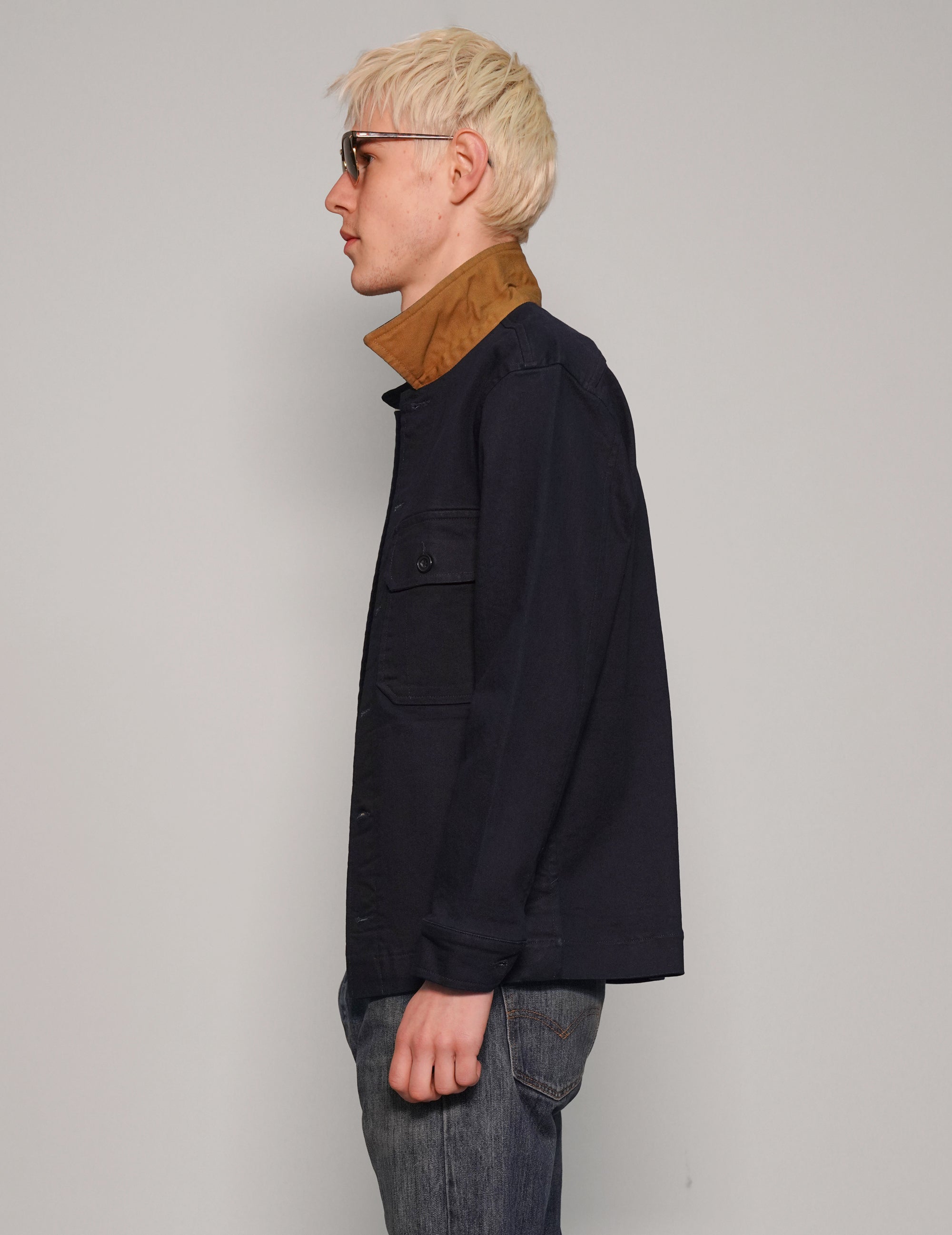 Cotton Workshirt in Navy Blue