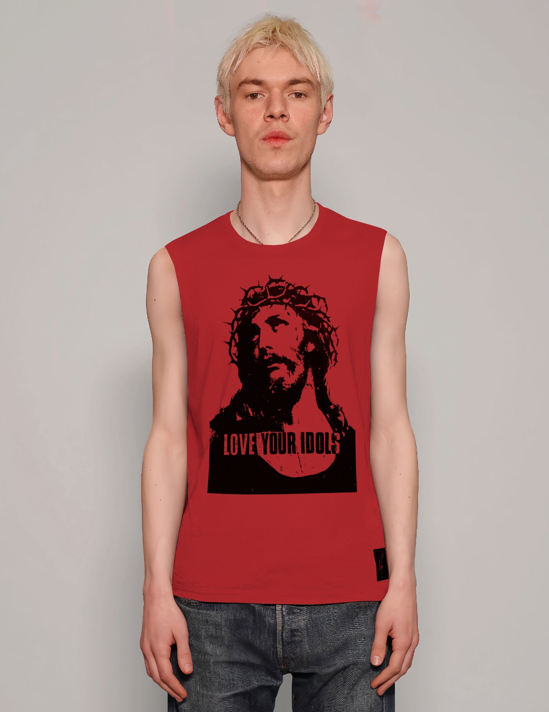 'Love Your Idols' Vest in Red