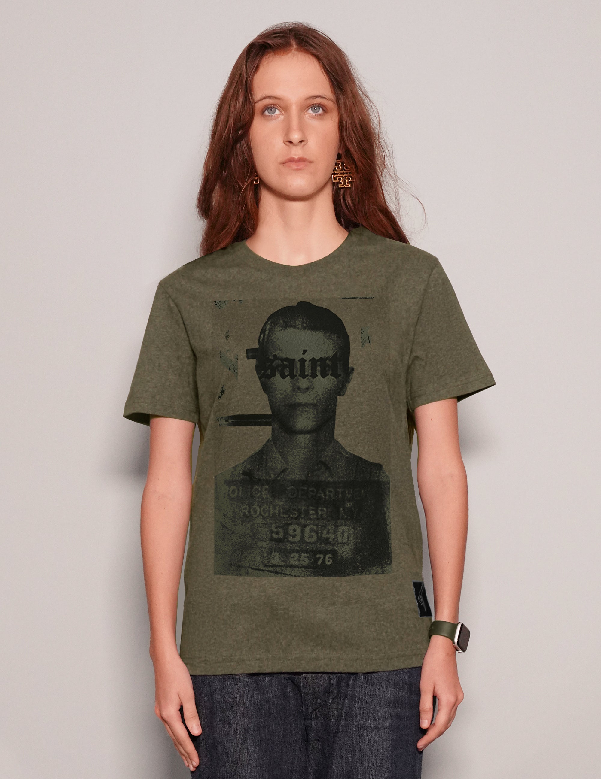 'Saint' T-Shirt in Khaki