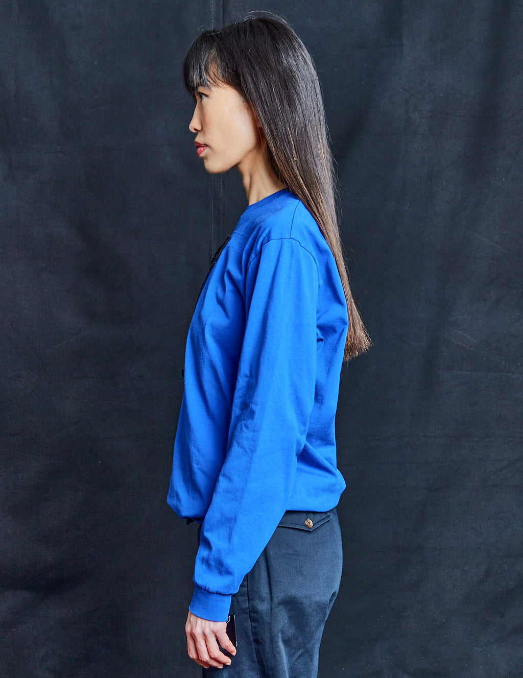 ST Aladdin Sane Long Sleeve Logo Tee in Blue