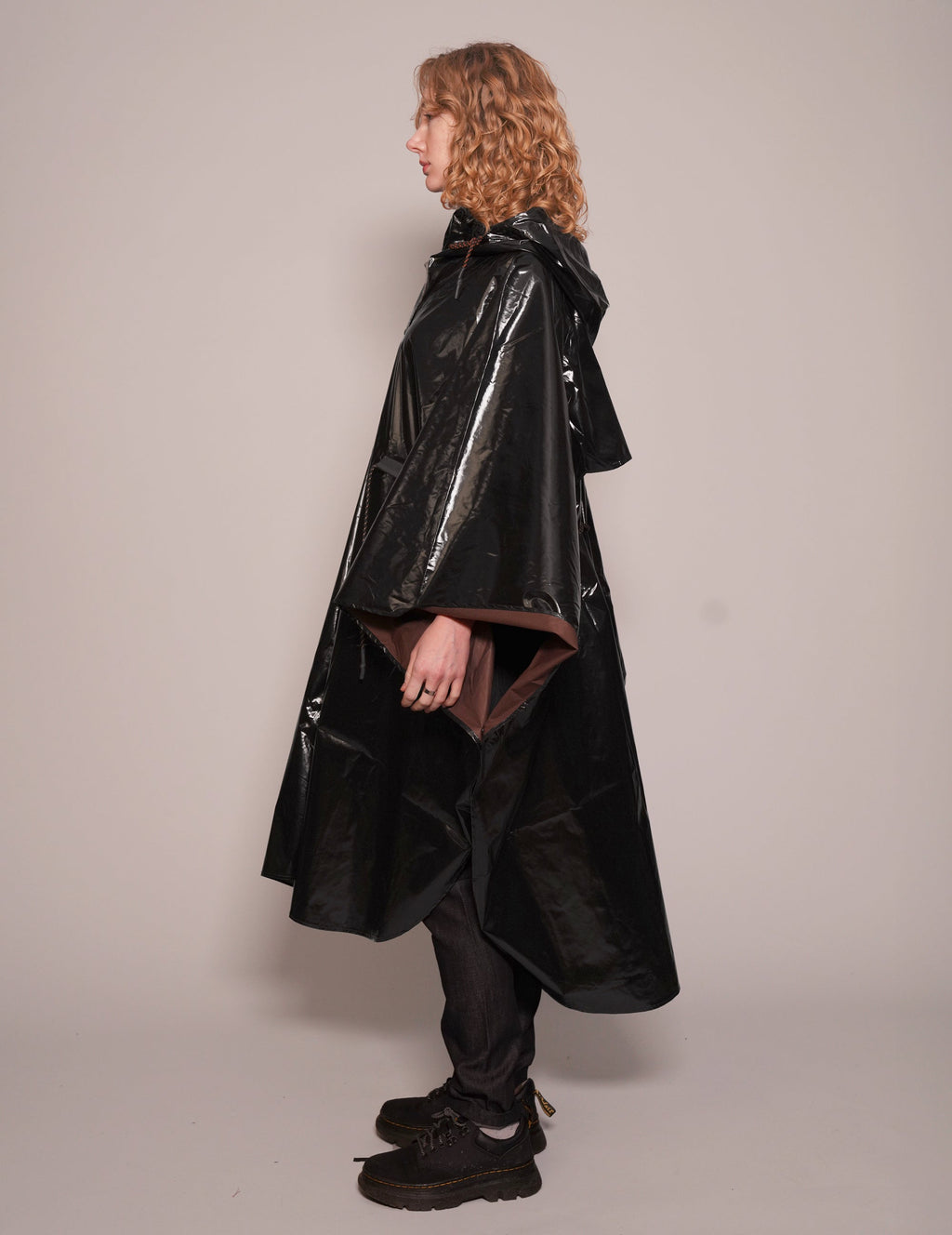 Black Vinyl Poncho