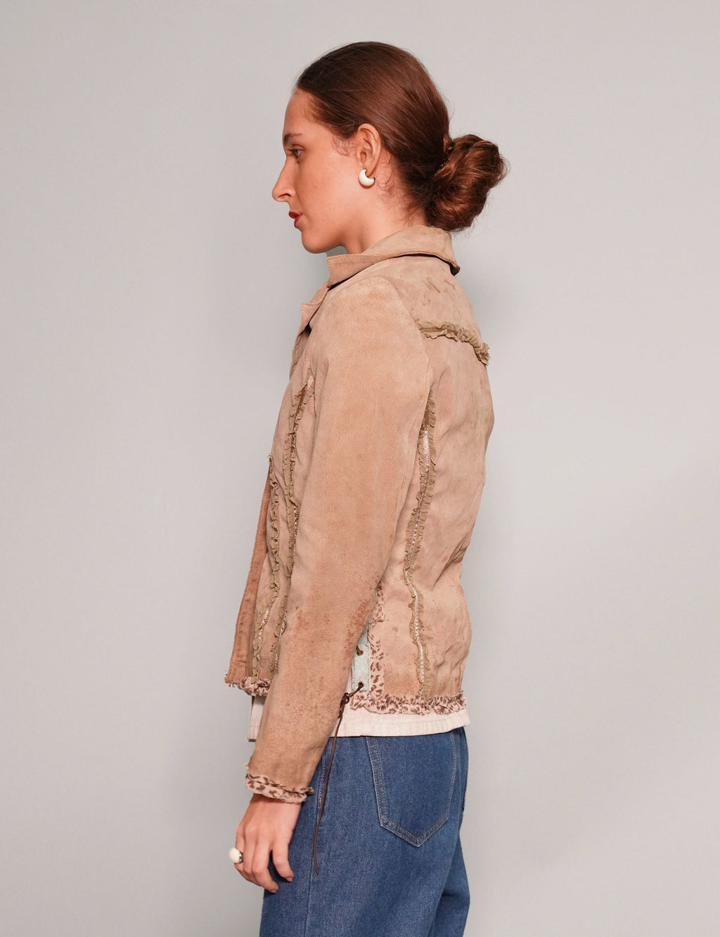 Vintage Frilled Suede Jacket