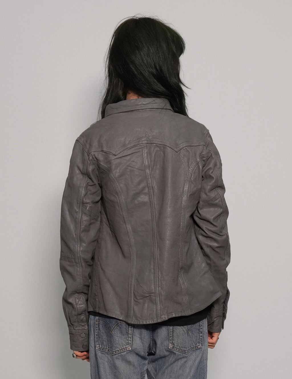 Immortal Leather Jacket in Grey