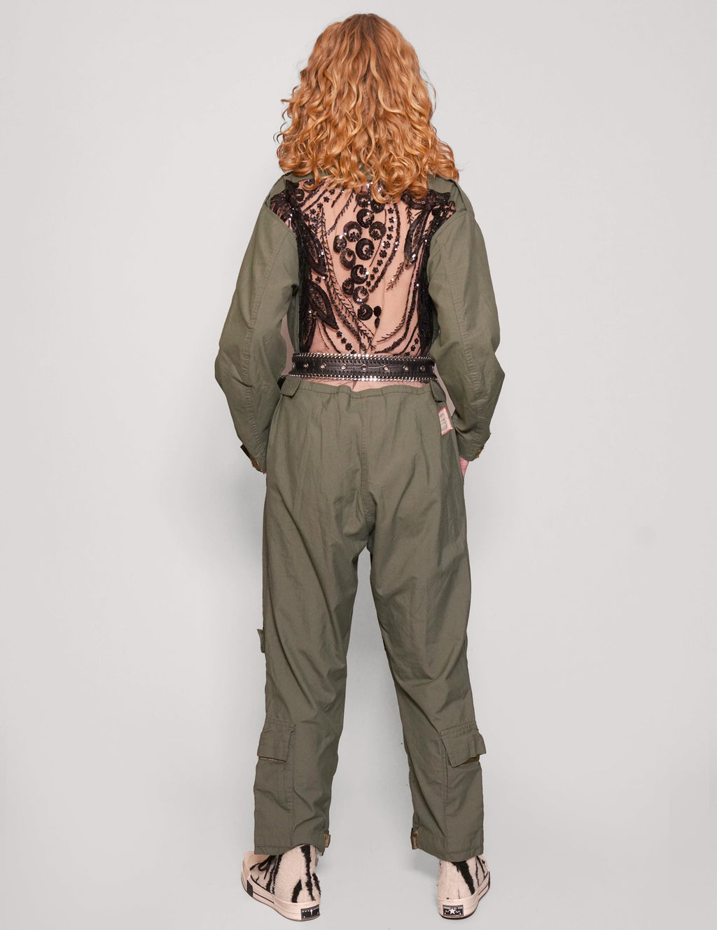 Party Back Jumpsuit in Khaki