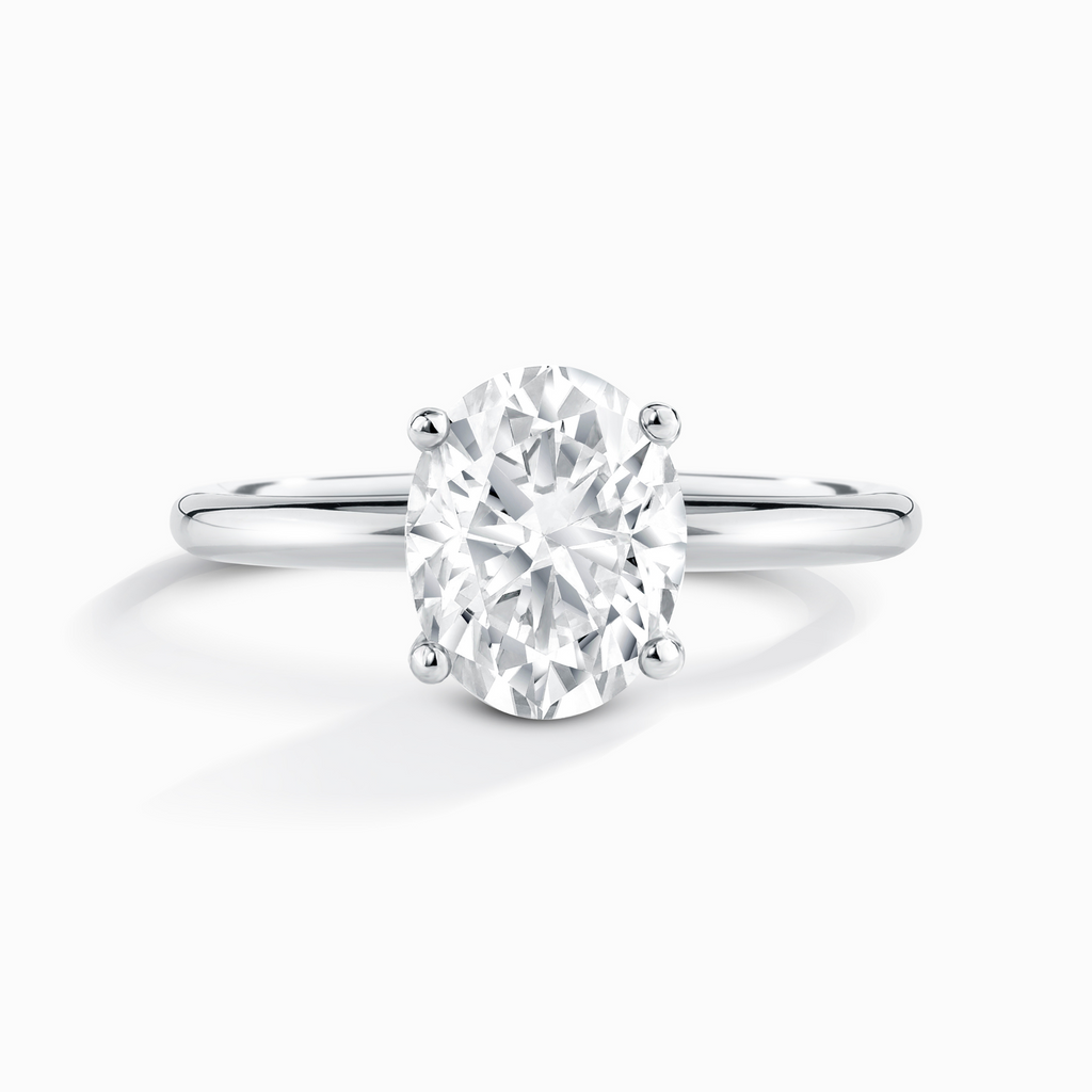 2 ct Oval Solitaire Moissanite Engagement Ring in Sterling Silver