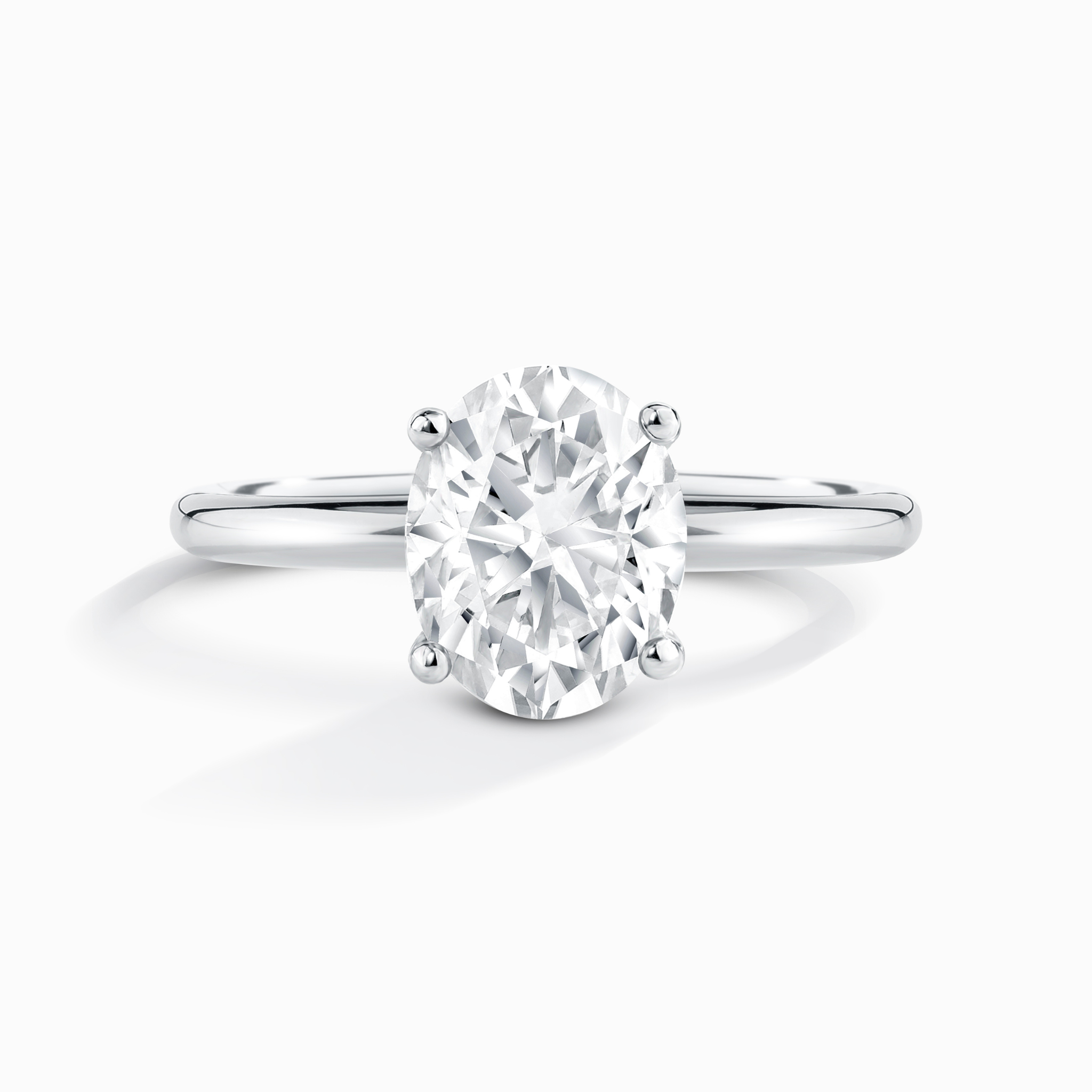 2 ct Oval Solitaire Moissanite Engagement Ring in Sterling Silver