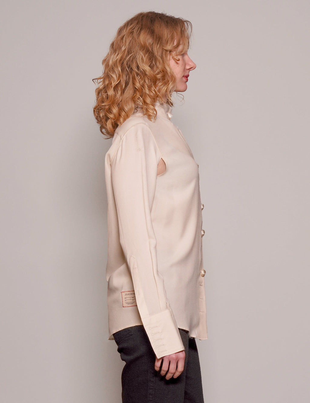Vintage Neck Tie Blouse in Cream