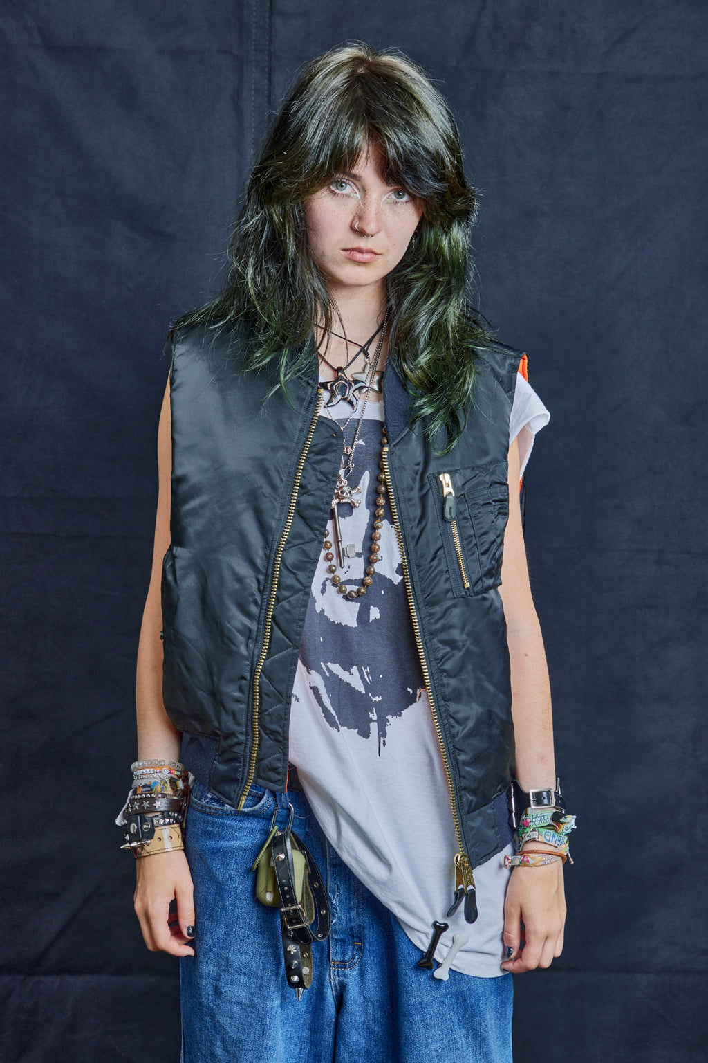 'Saint' Bomber Gilet in Navy