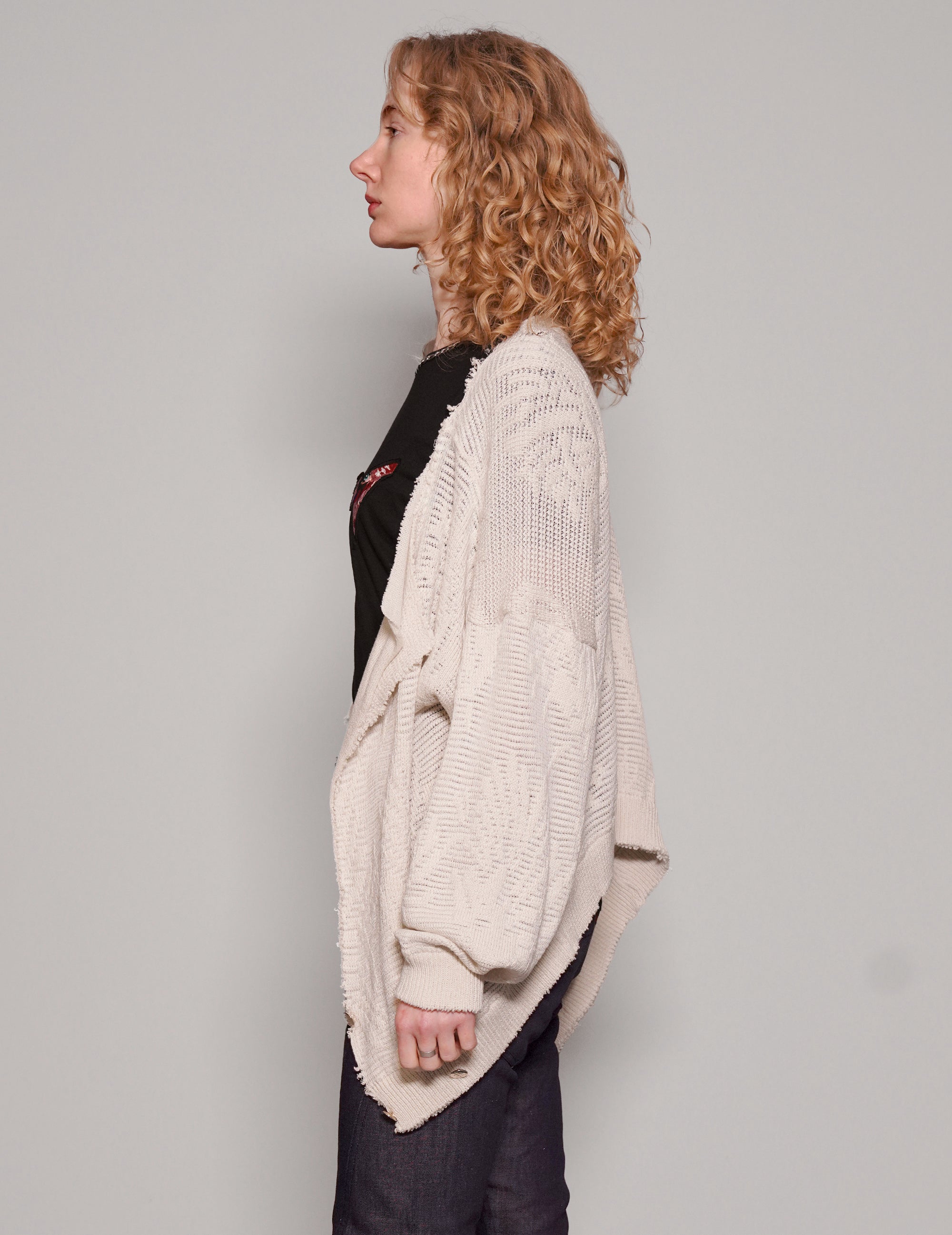 Vintage Distressed Wool Jumper in White