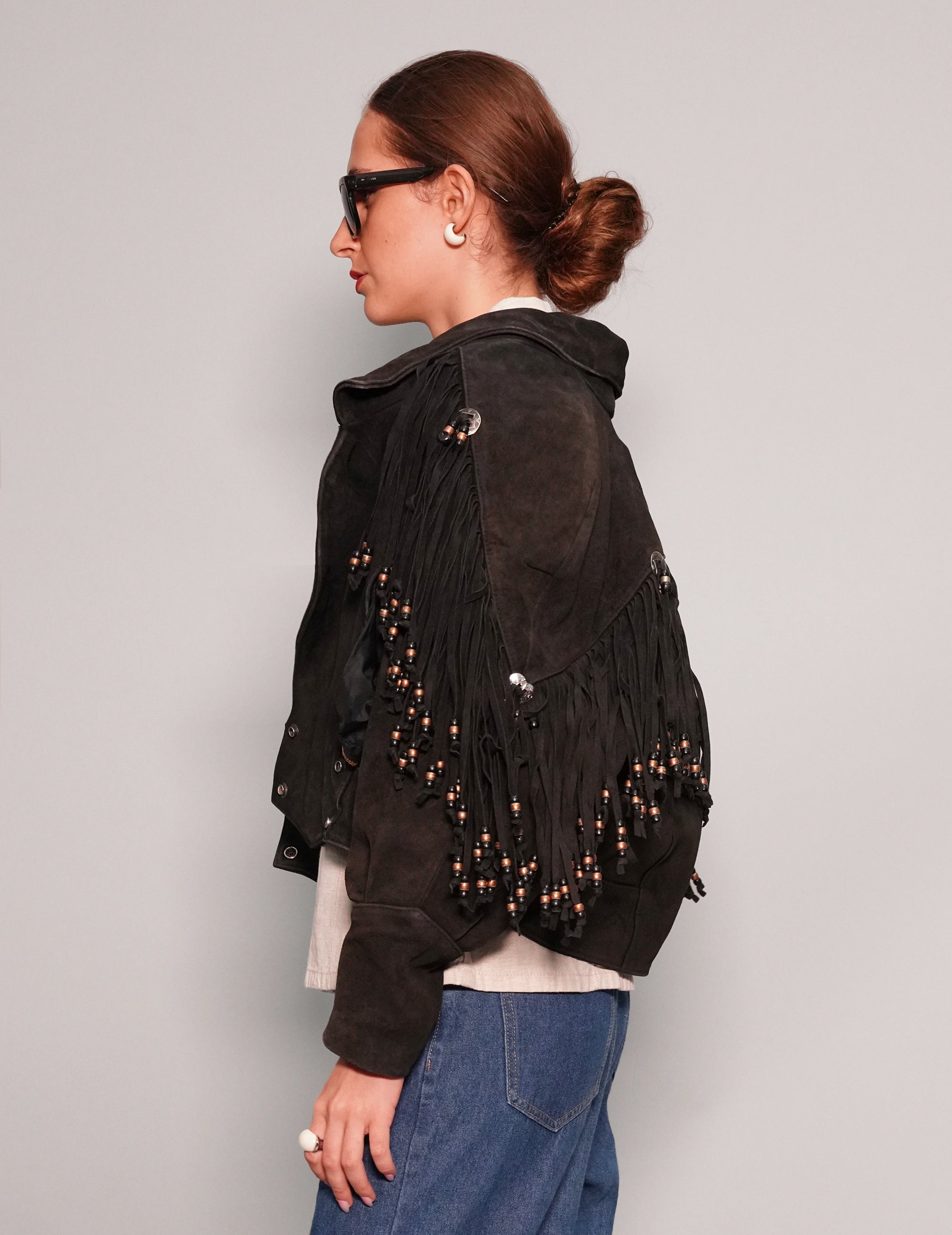 Black Beaded Cowgirl Jacket