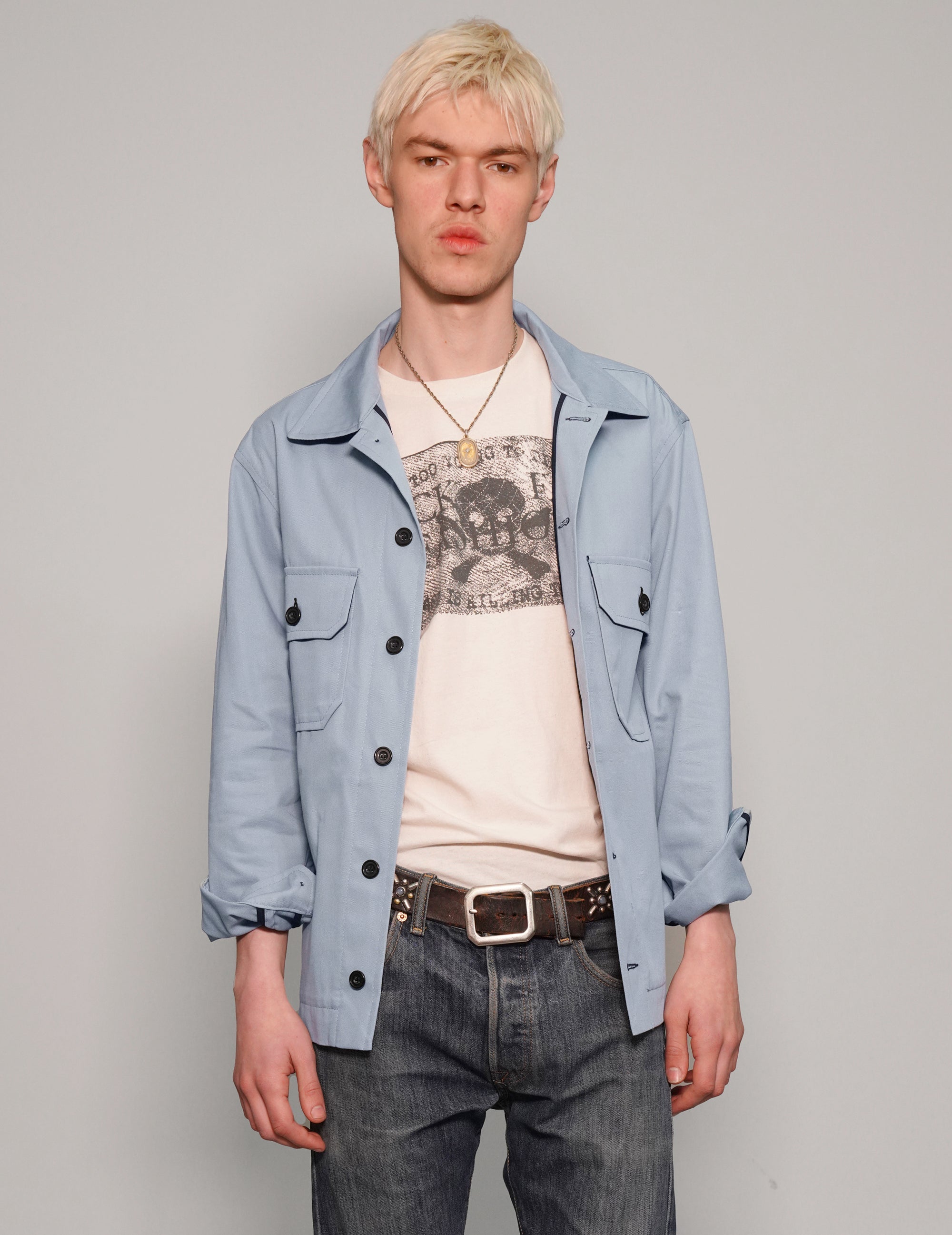 Cotton Workshirt in Baby Blue