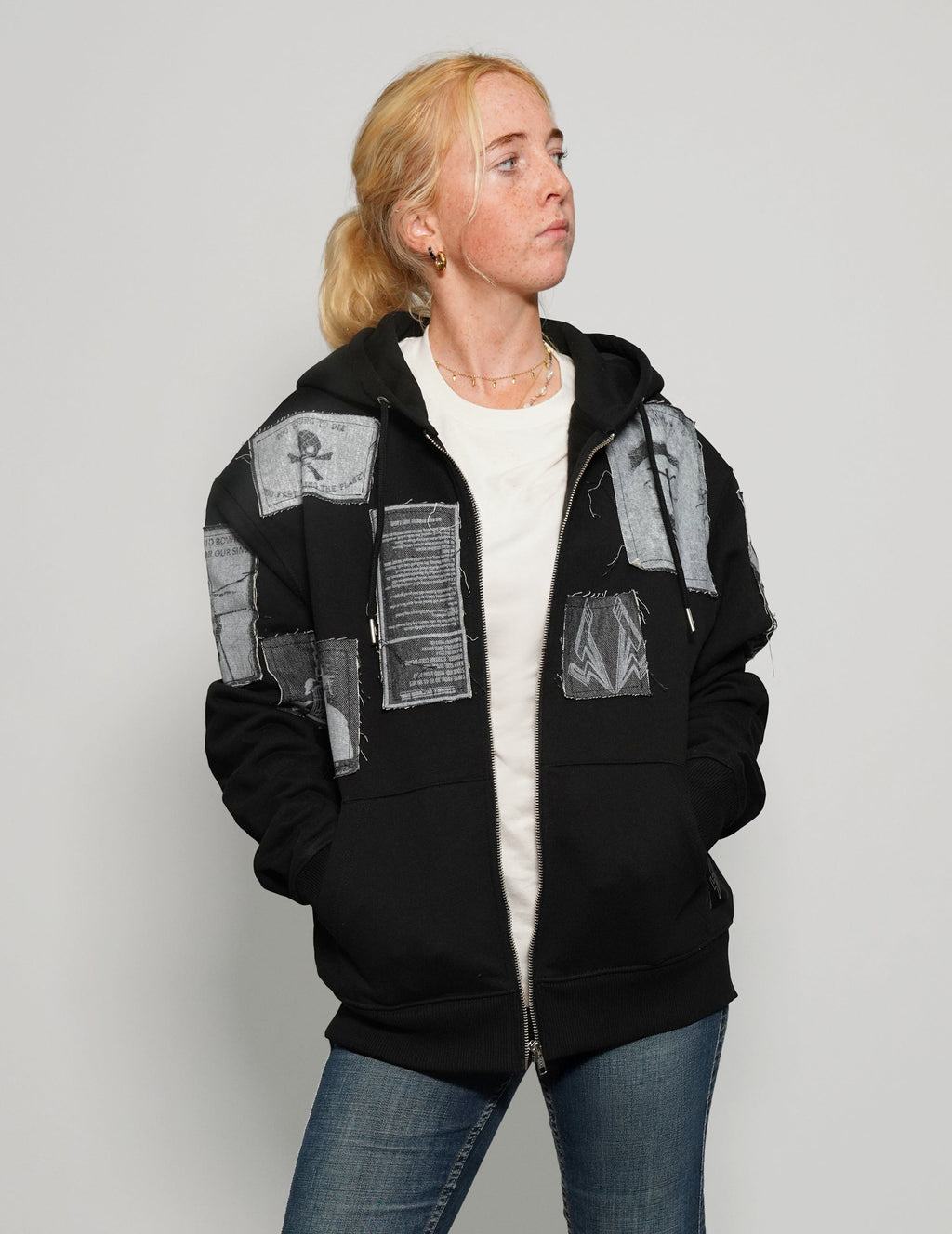 ST Multipatch Zip Hoodie in Black