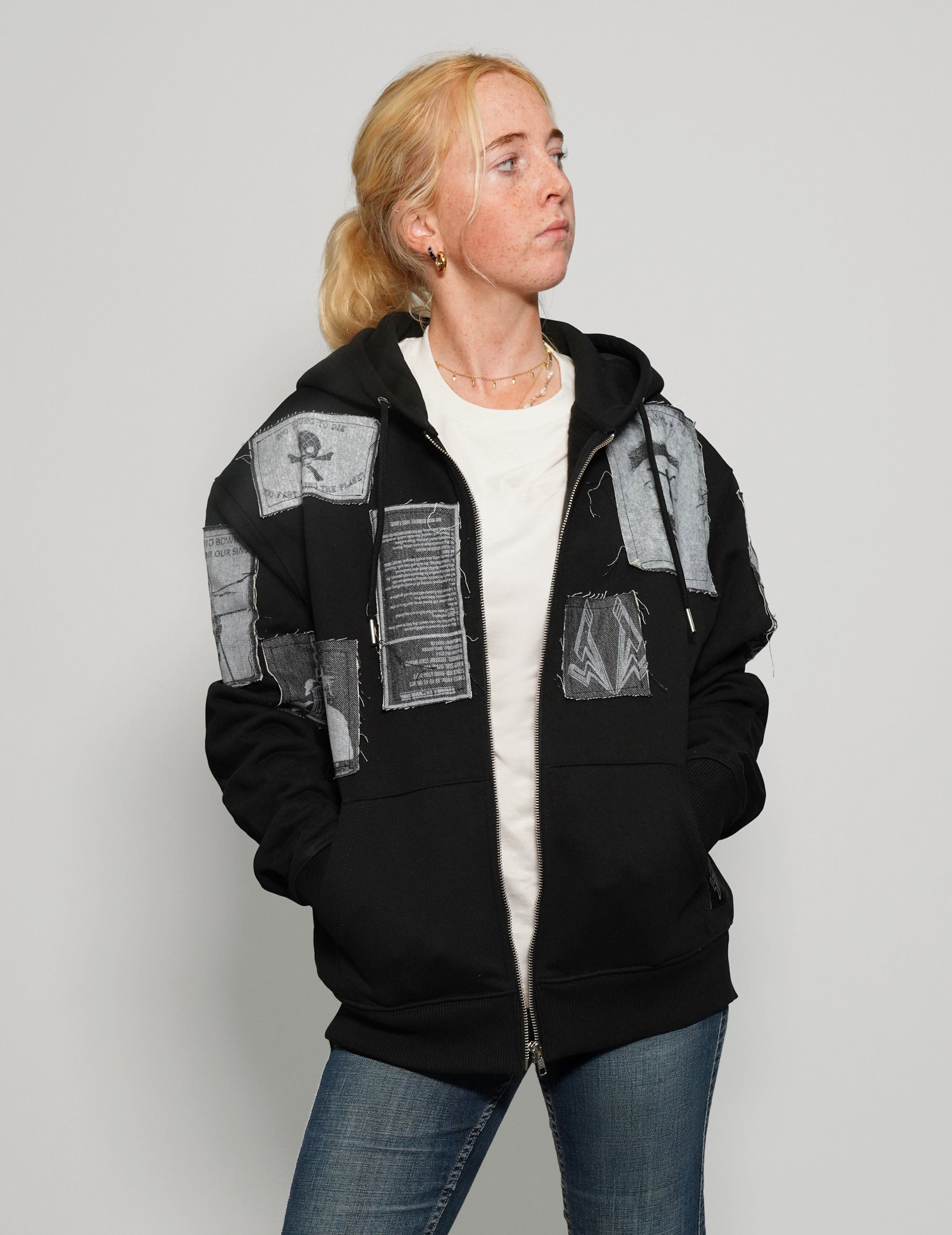 ST Multipatch Zip Hoodie in Black