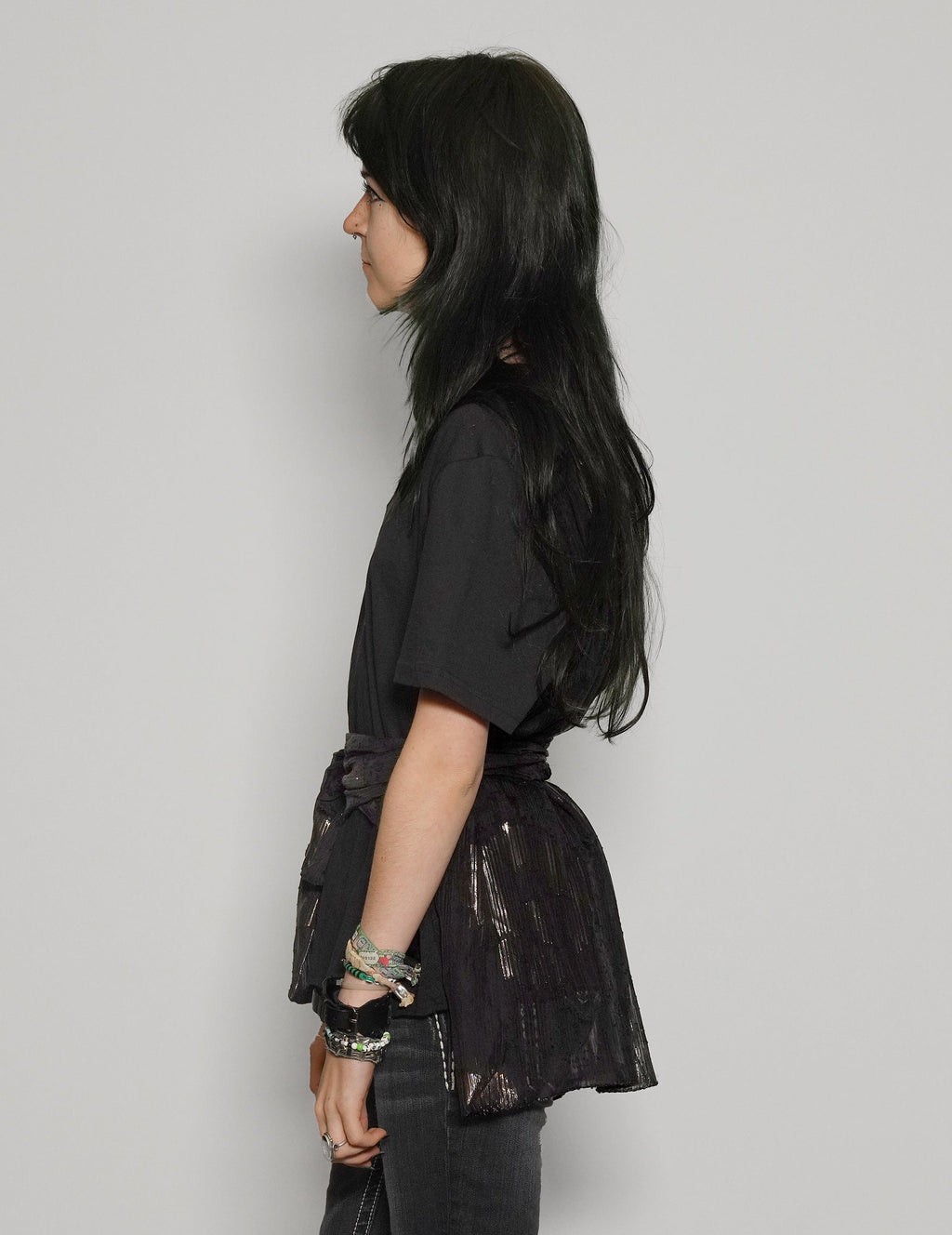 ST Lined Logo Party Back Tie-Tee - Black & Gold