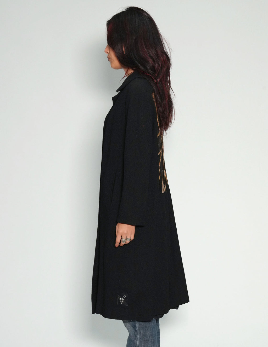 Party Back Coat - Gold Sequin - Black